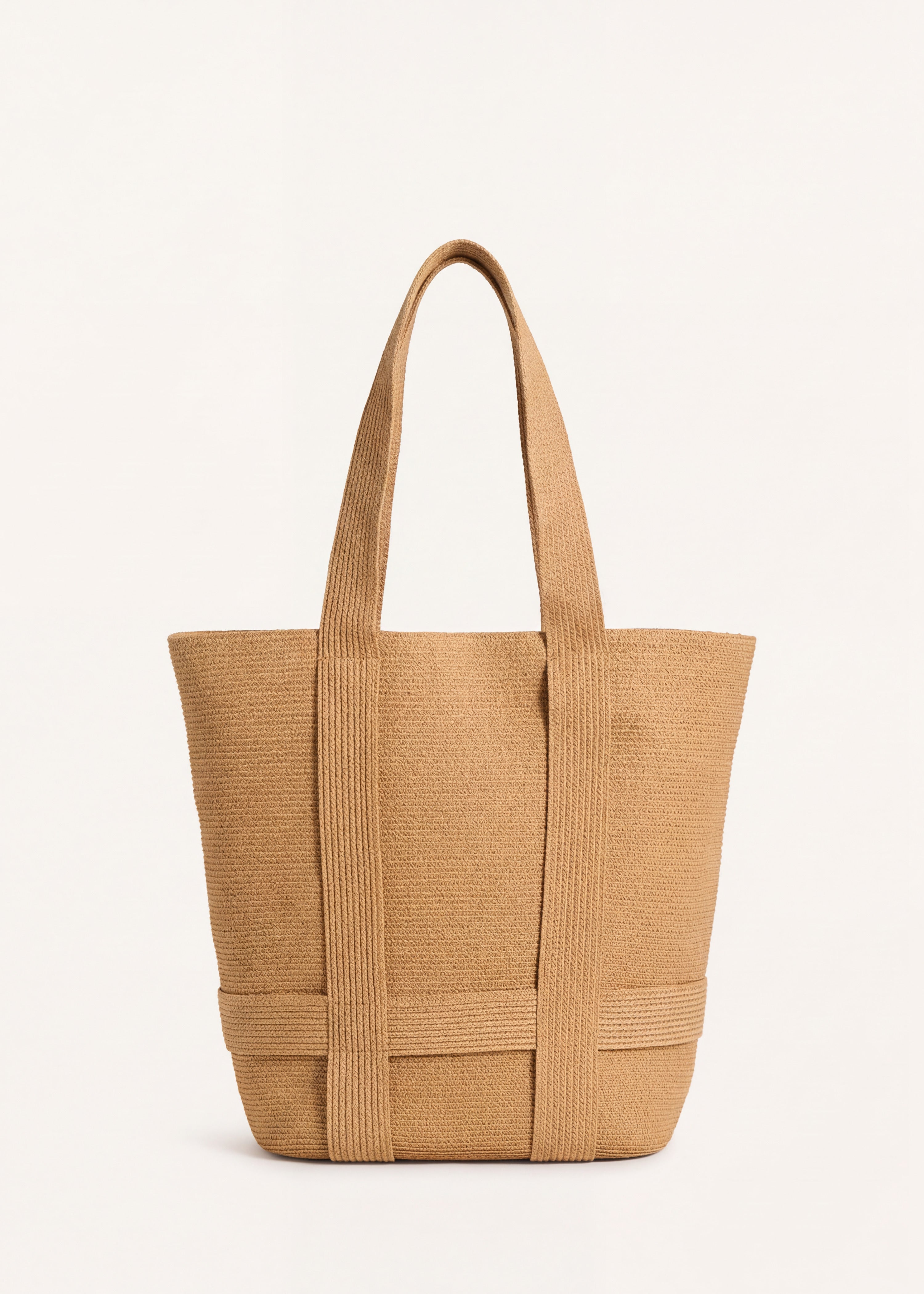 Bolso tote beige de paja