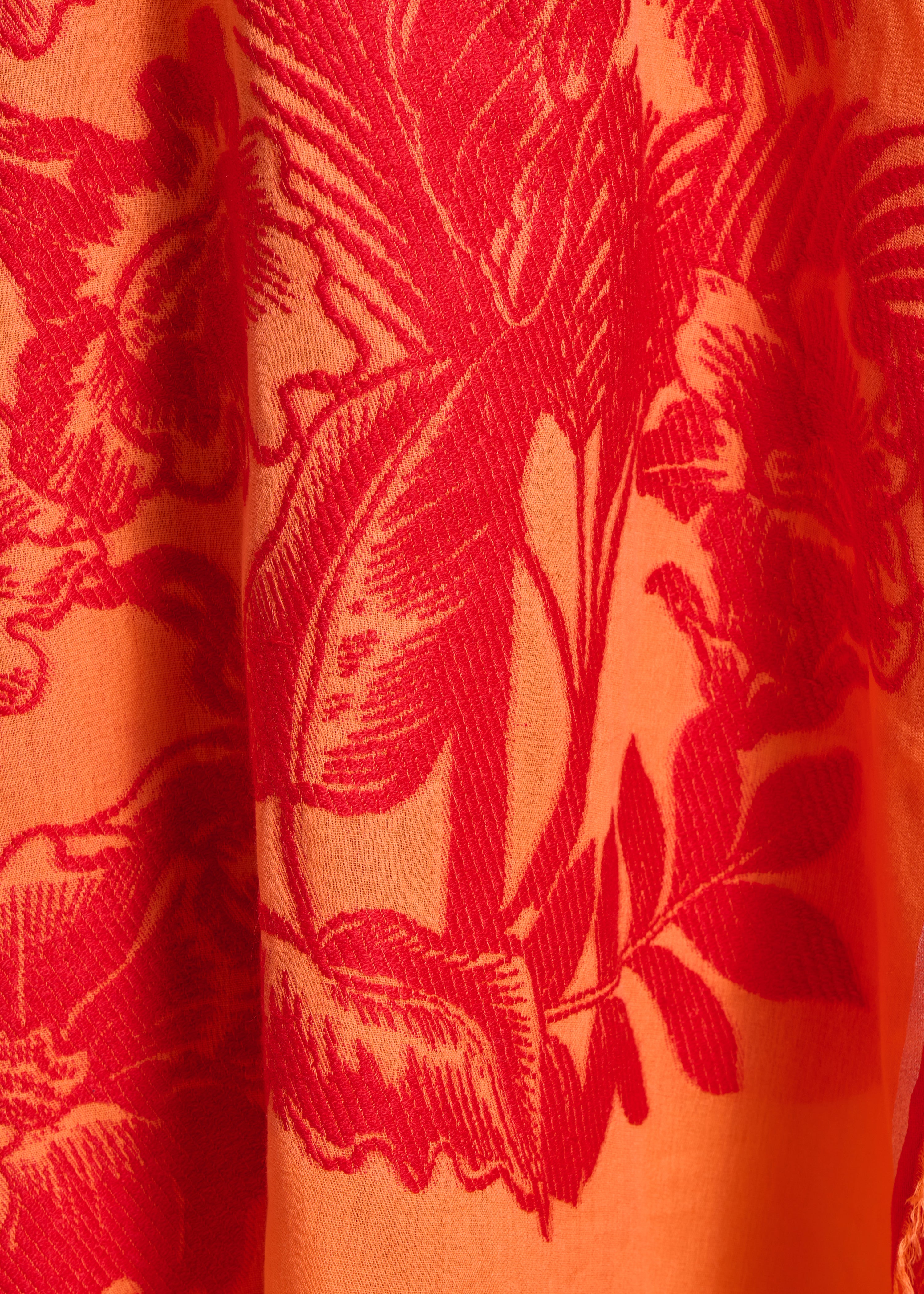 Lenço laranja com padrão jacquard