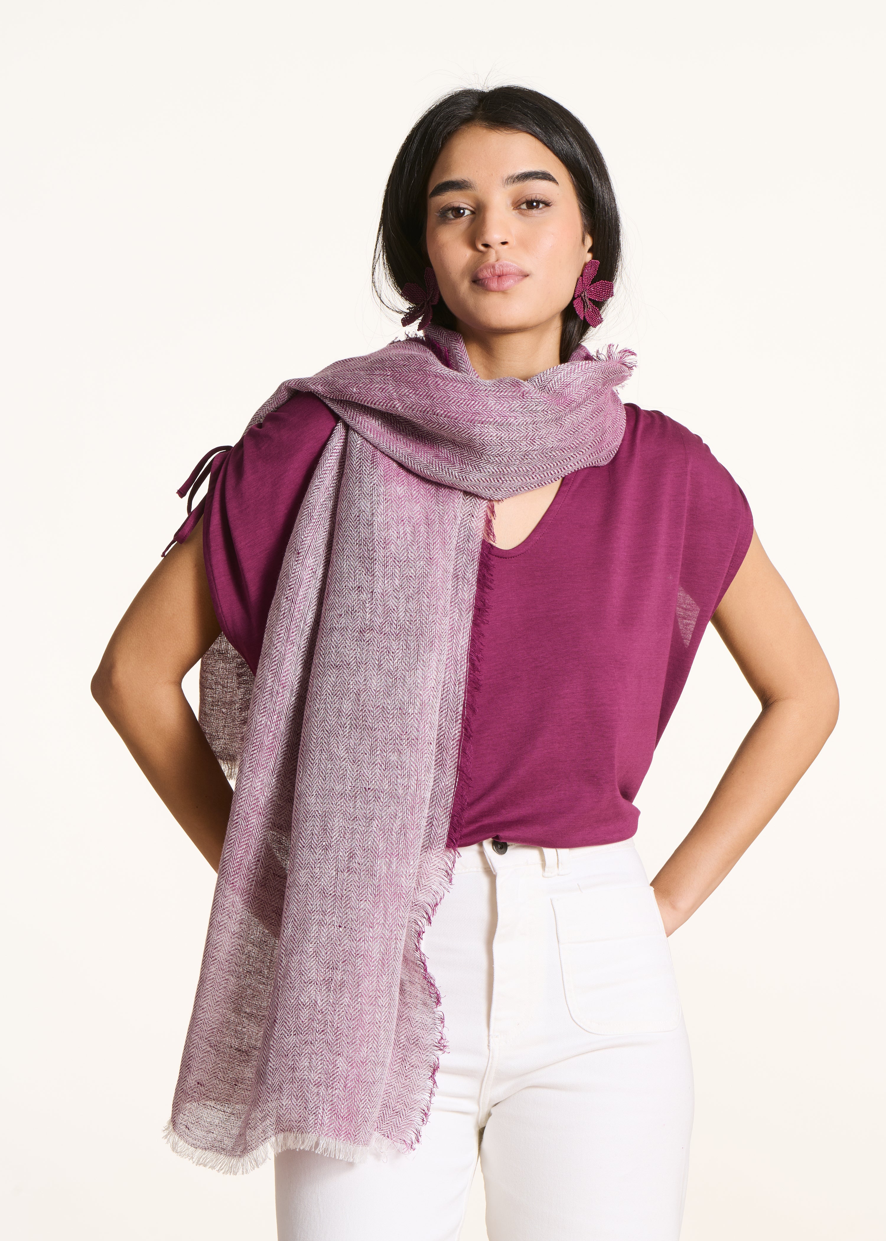 Foulard in lino viola
