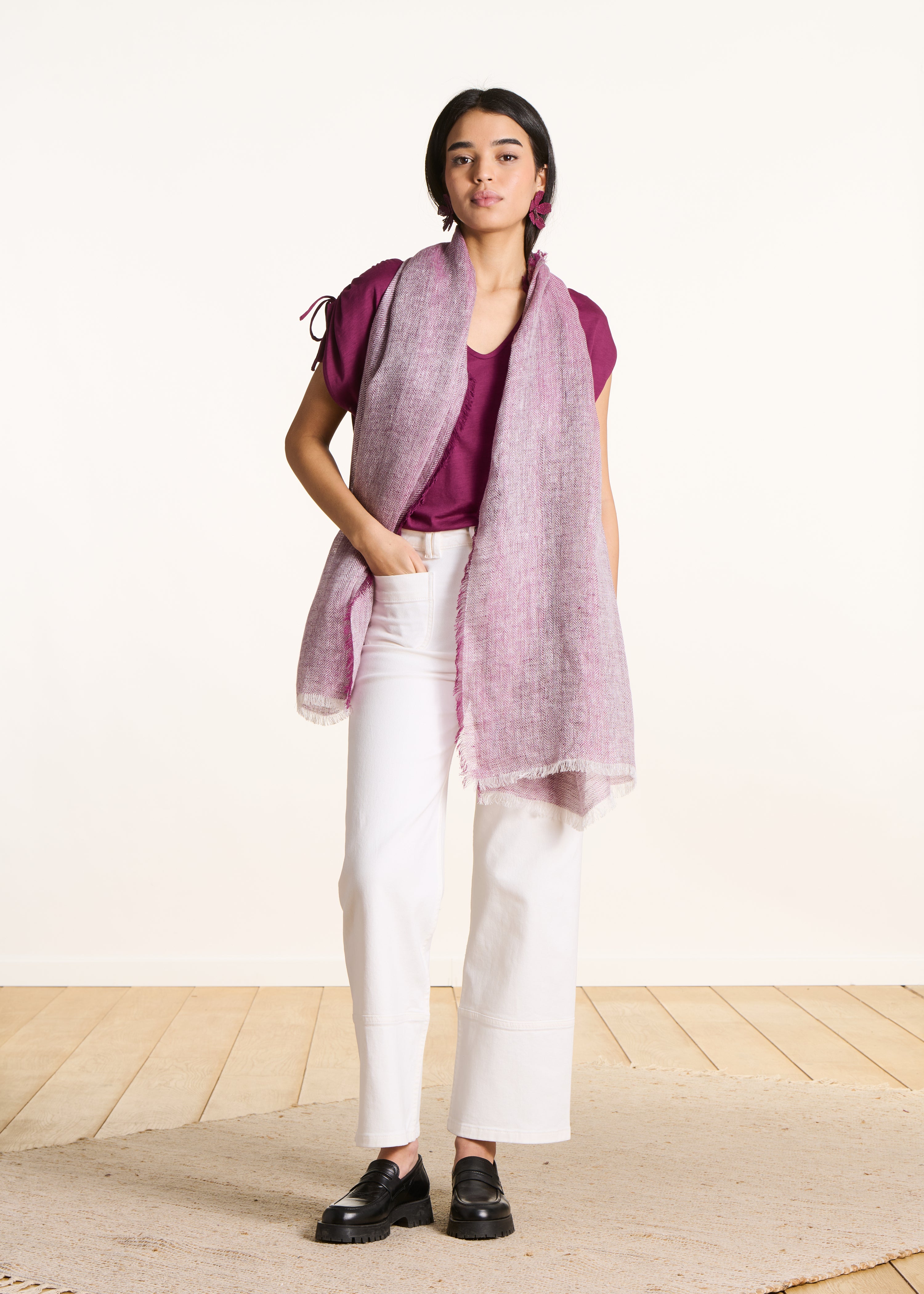 Foulard in lino viola