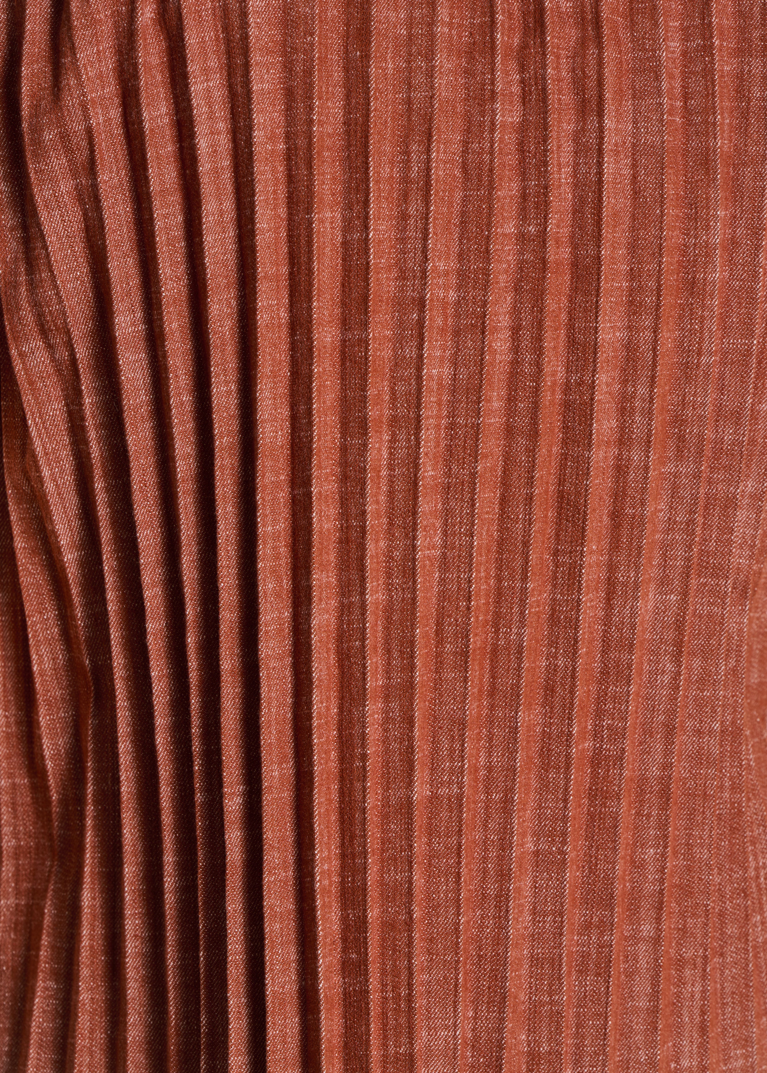 Chemise manches courtes en denim terracotta