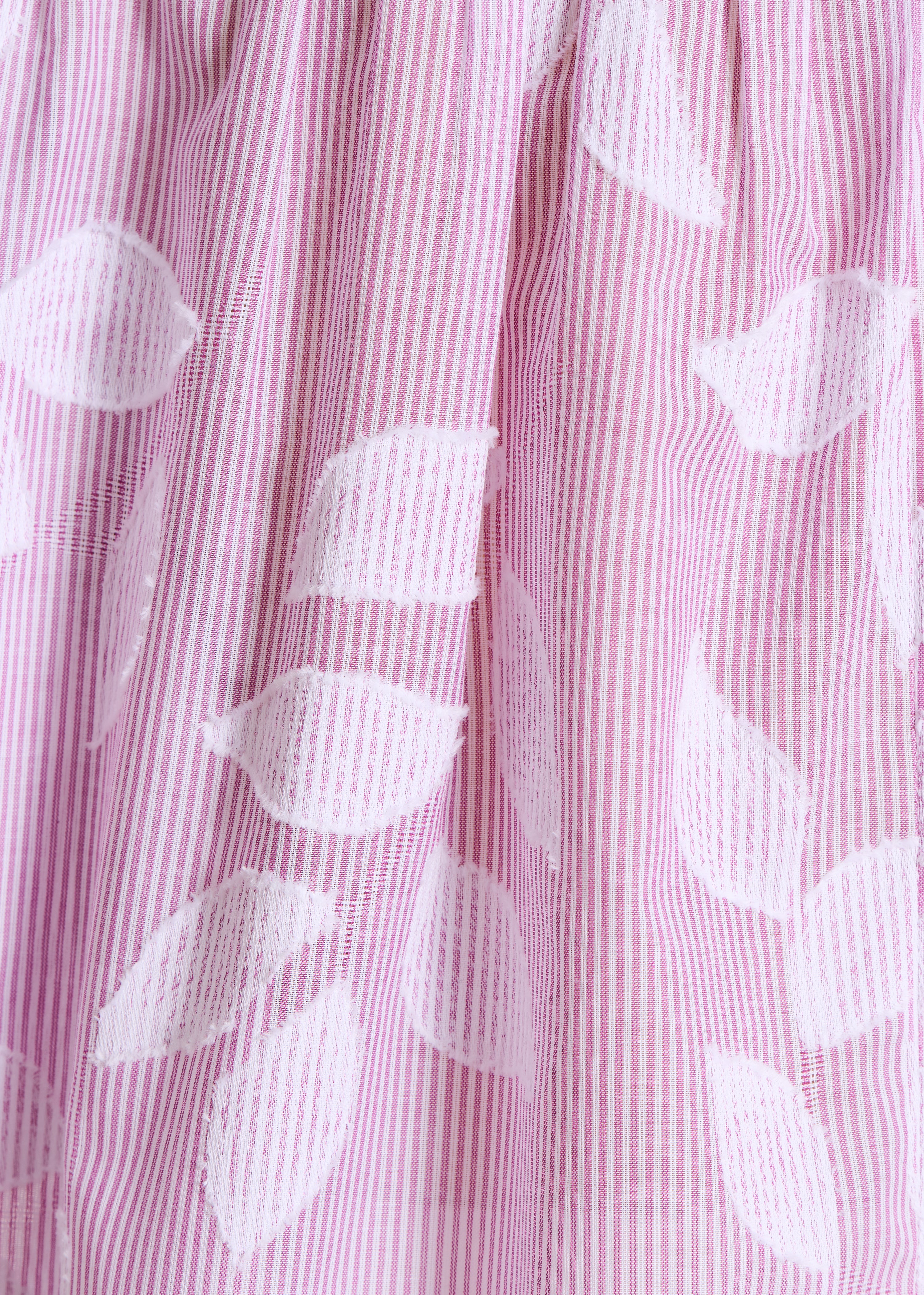 Chemisier rose en coton fleuri manches 3/4