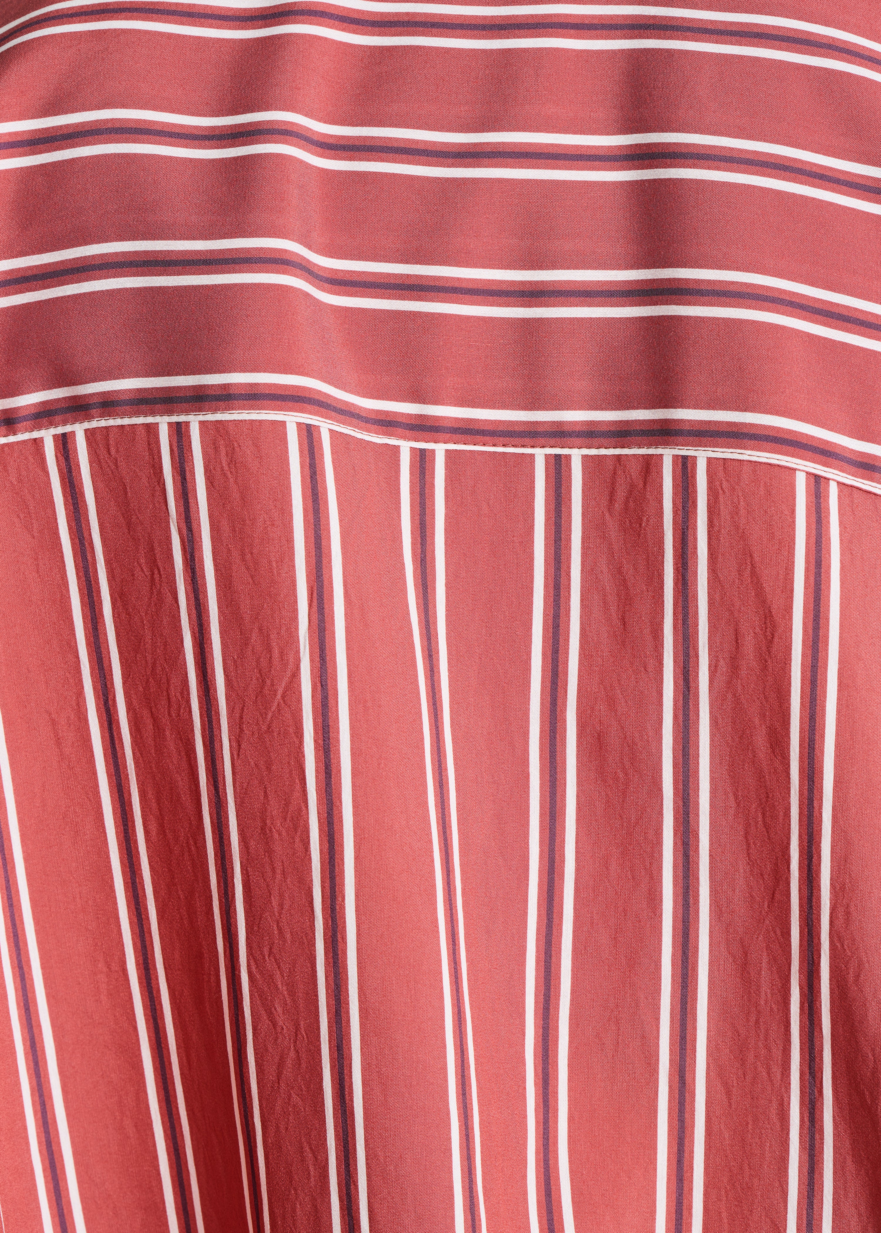 Chemise oversize rayée rouge en popeline