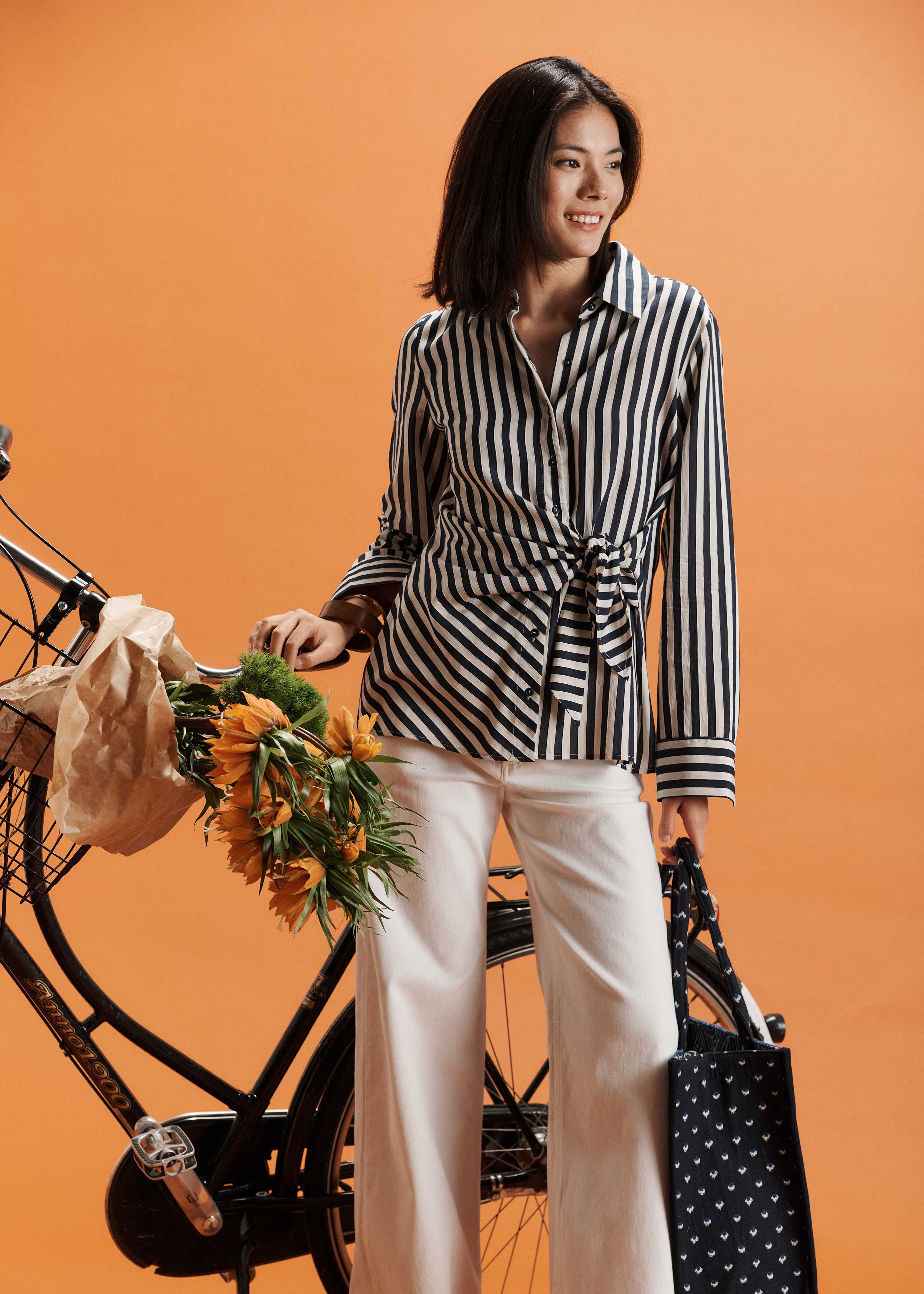 Navy Blue Striped Shirt