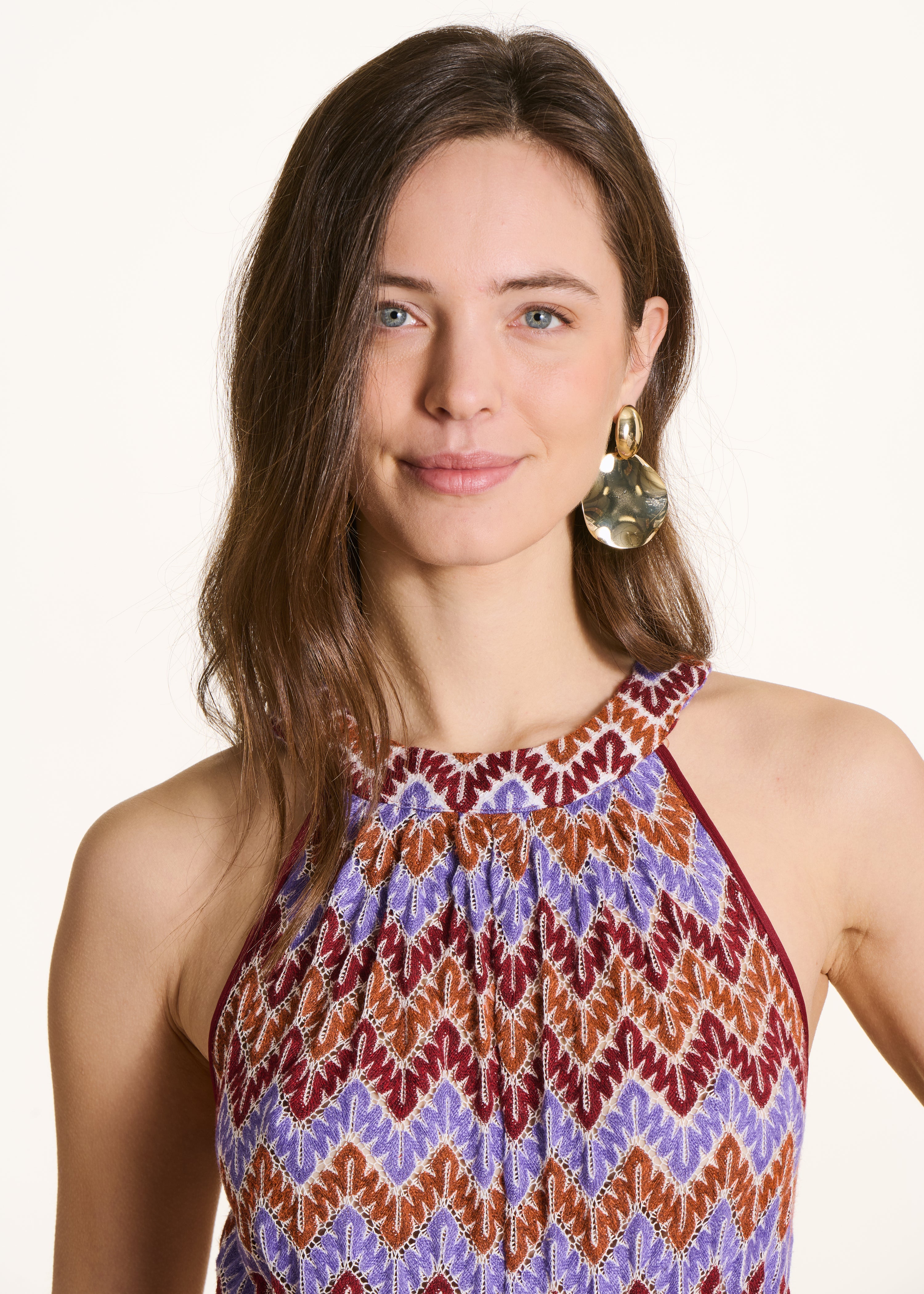 Combinaison sans manches en crochet mauve