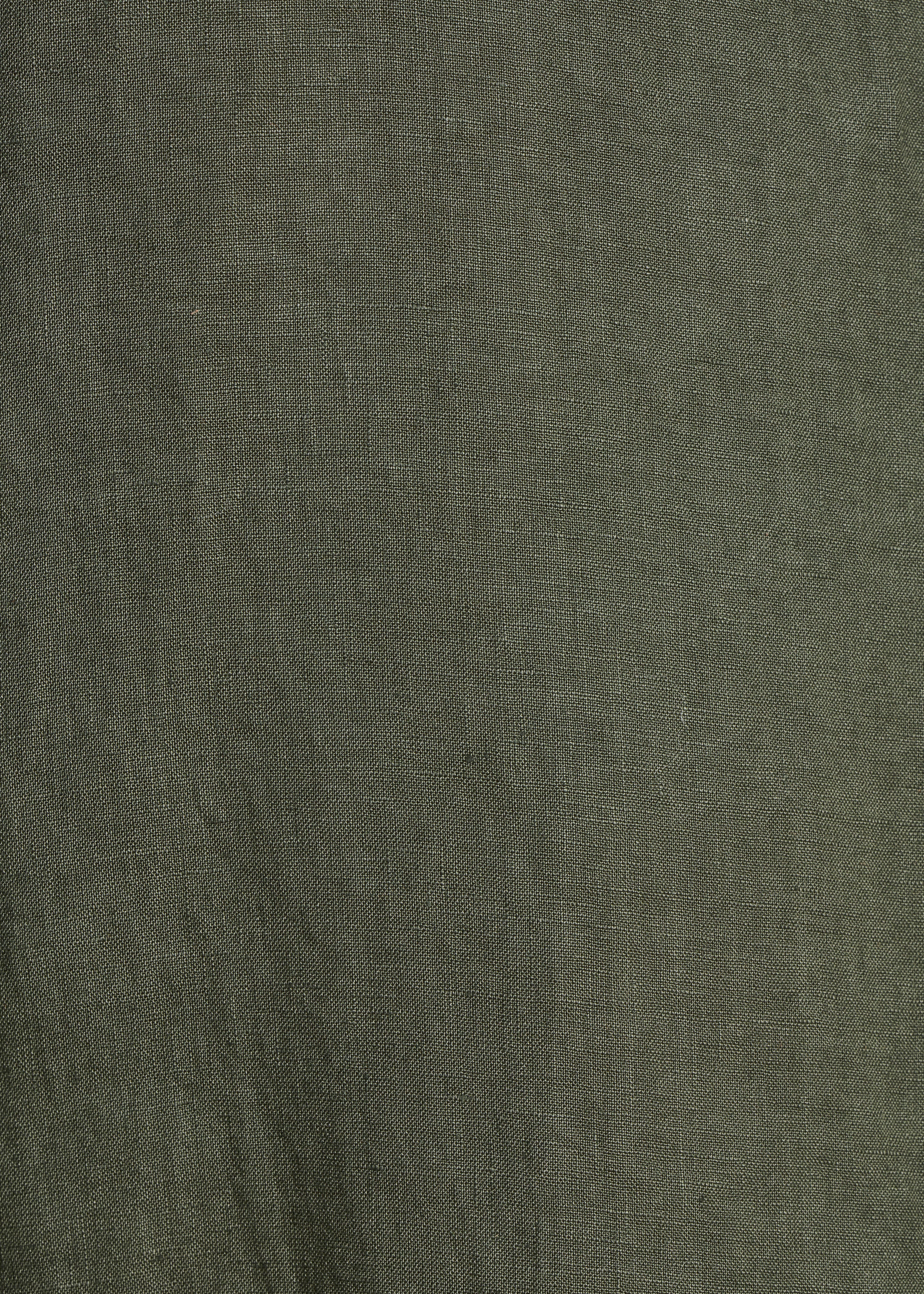 Kaki linnen jumpsuit met elastische bandjes