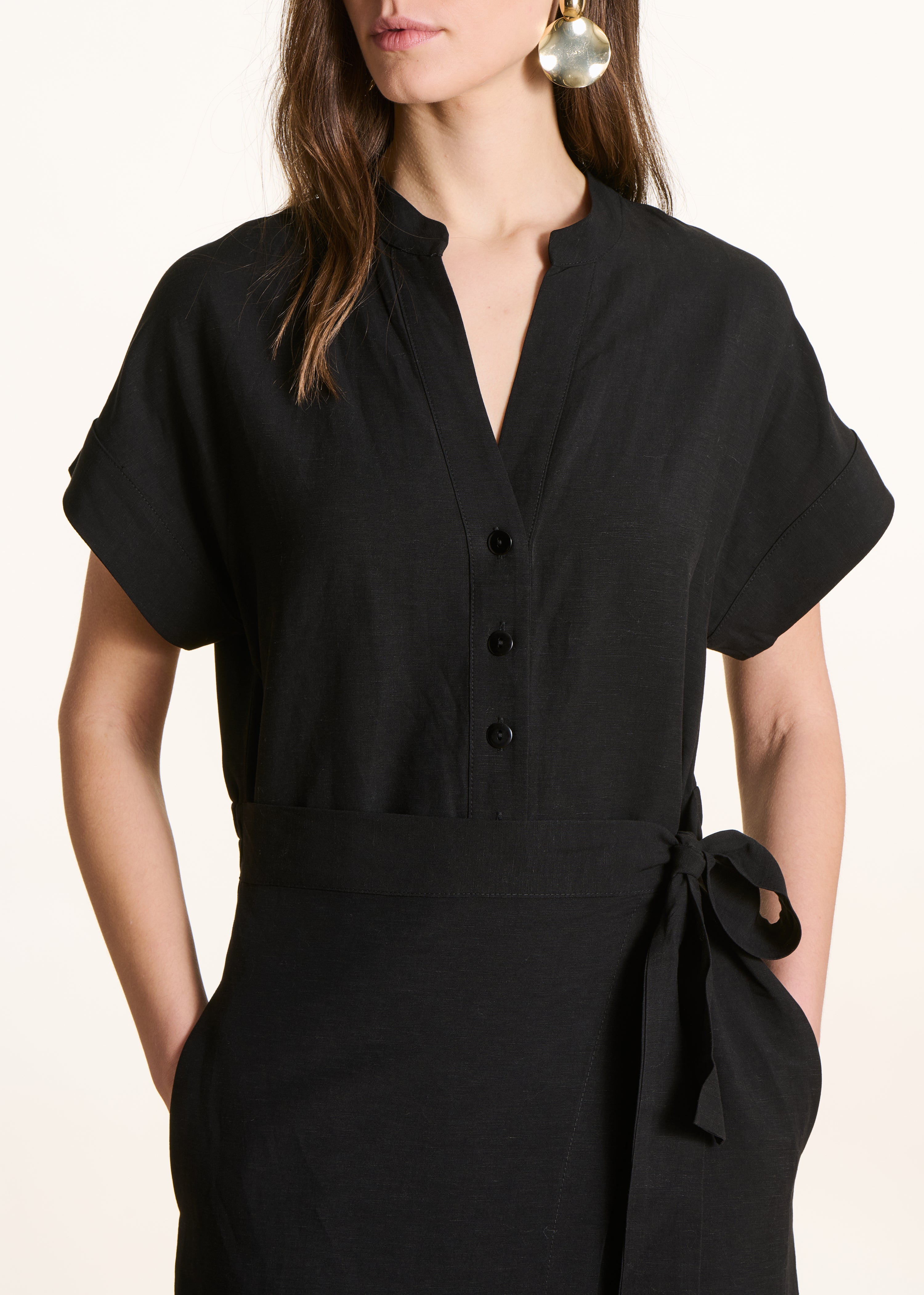Combinaison large noire avec pan