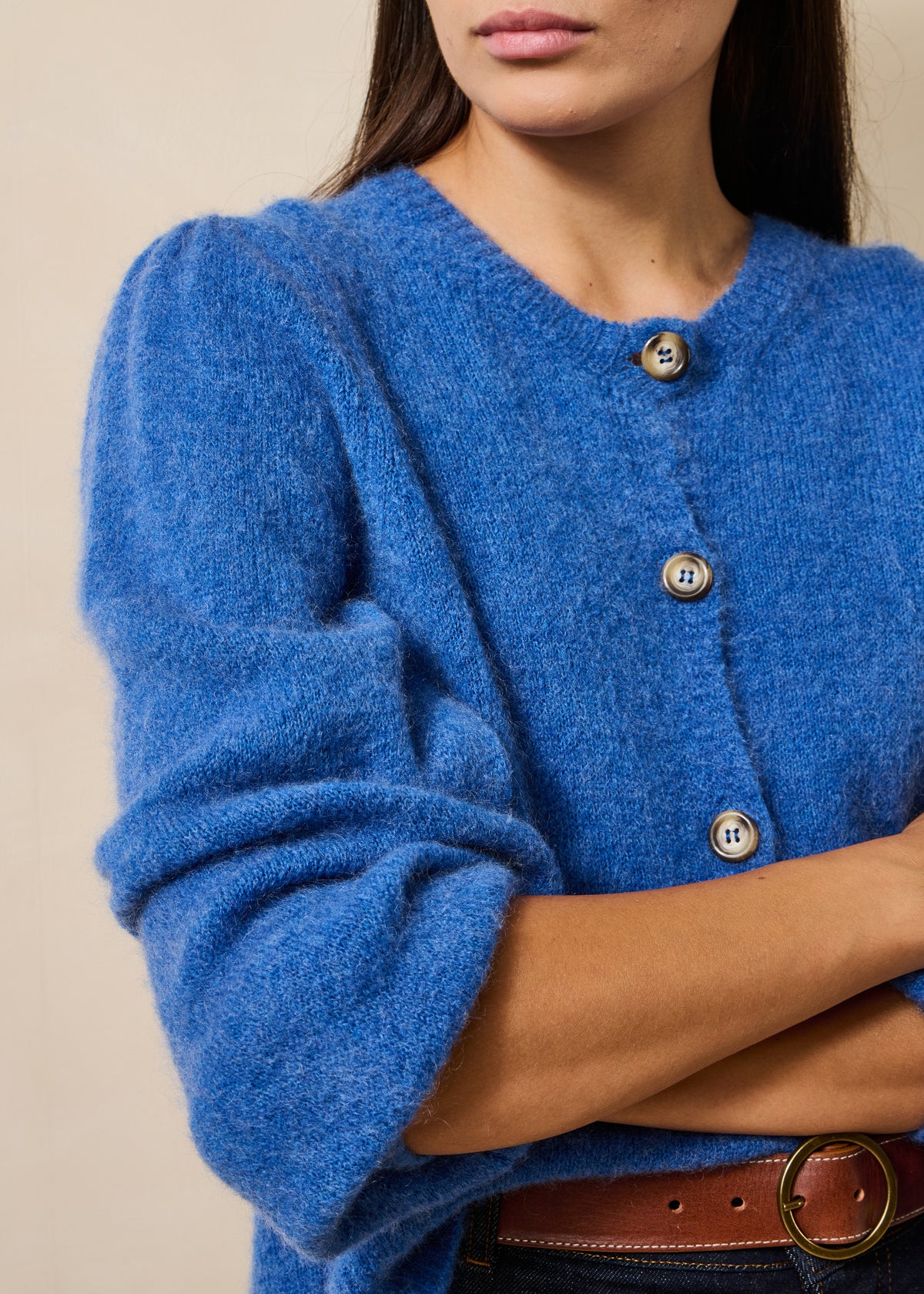 Blaue Strickjacke - Fersi