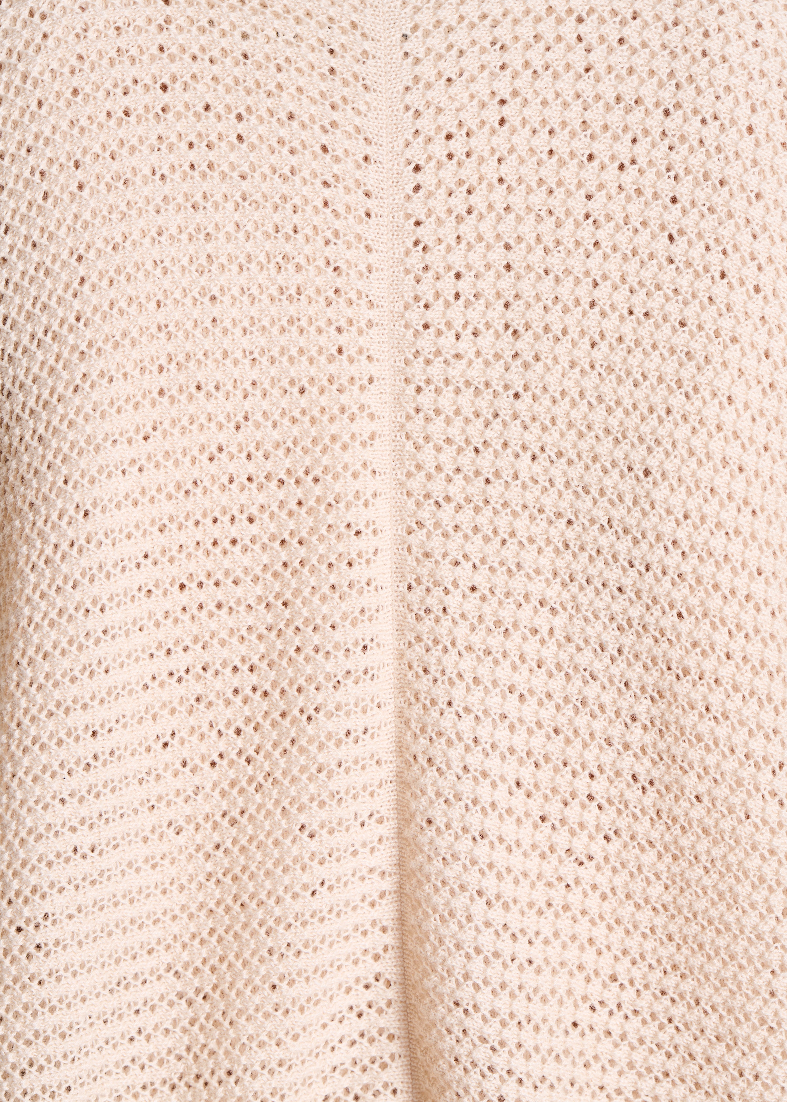 Gilet corto beige in maglia pointelle
