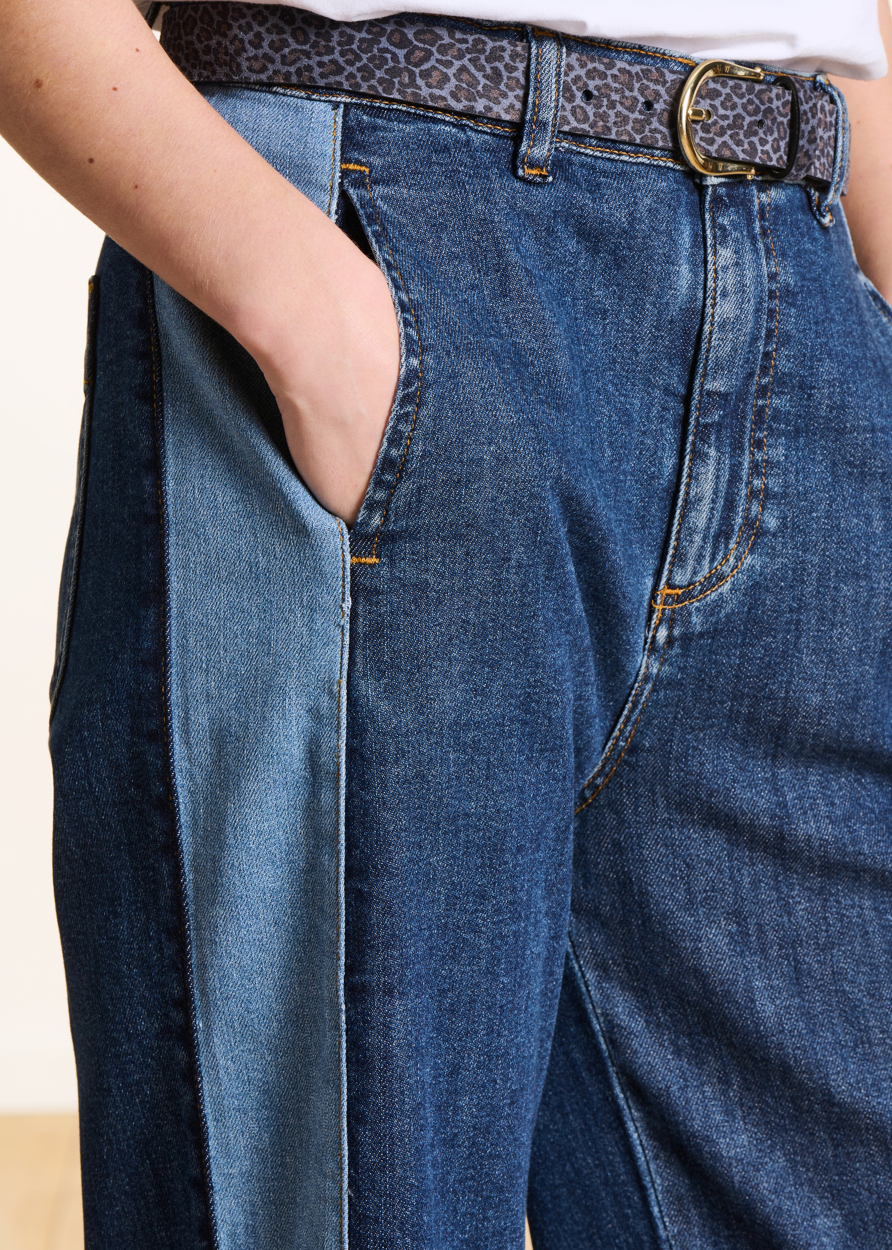 Jean barrel bicolore en coton biologique