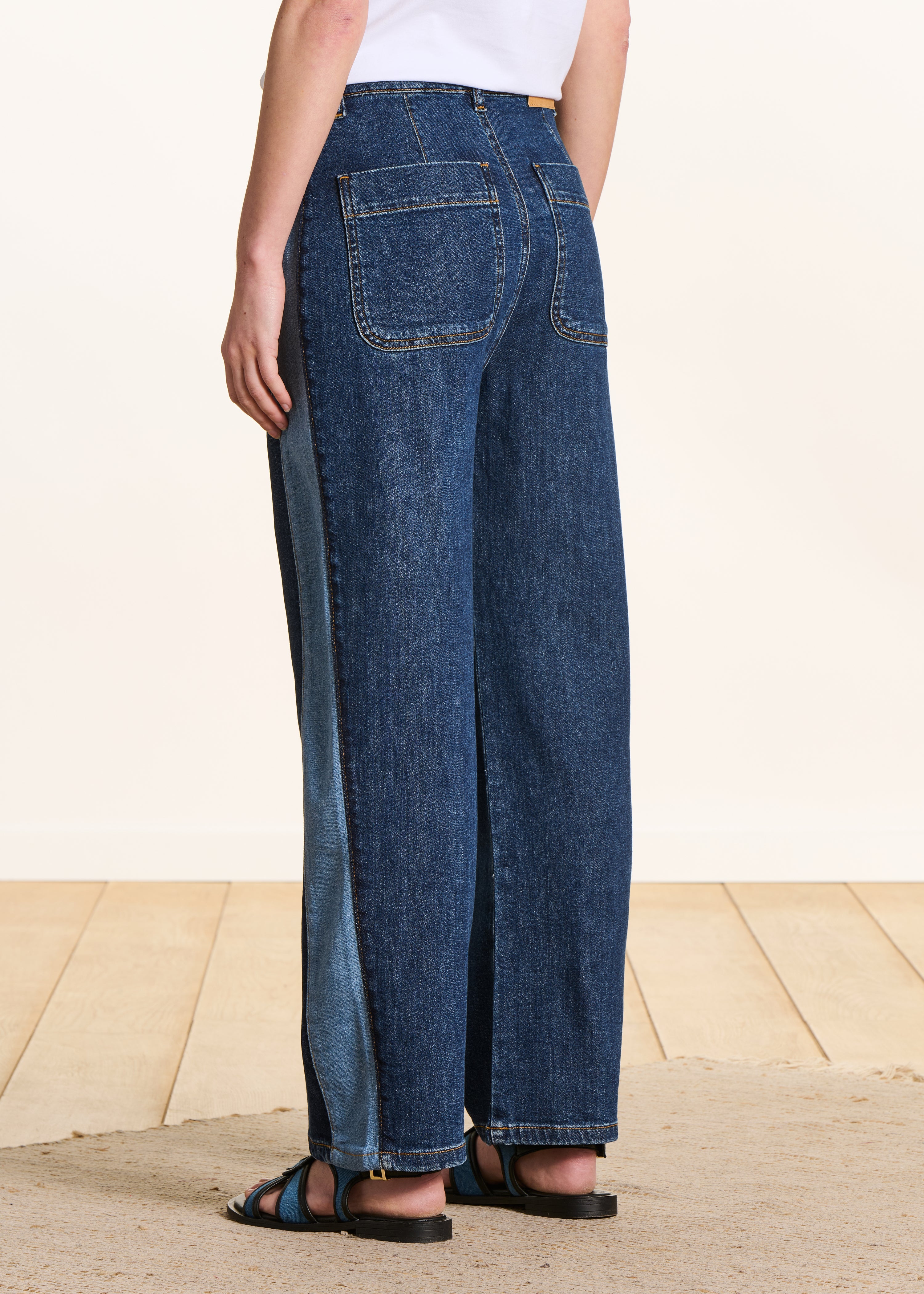 Jean barrel bicolore en coton biologique