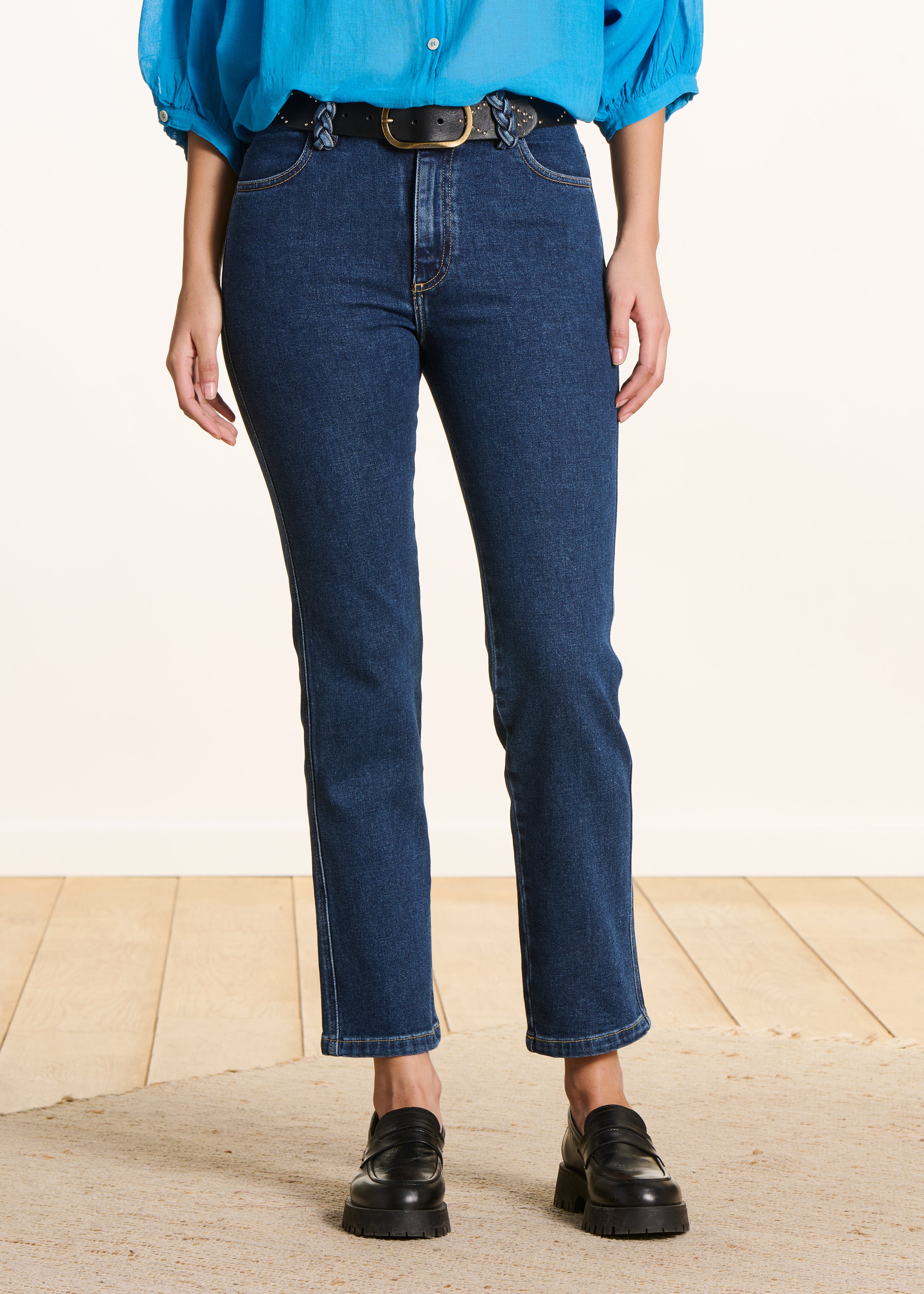 Rechte 7/8 jeans van biologisch katoen