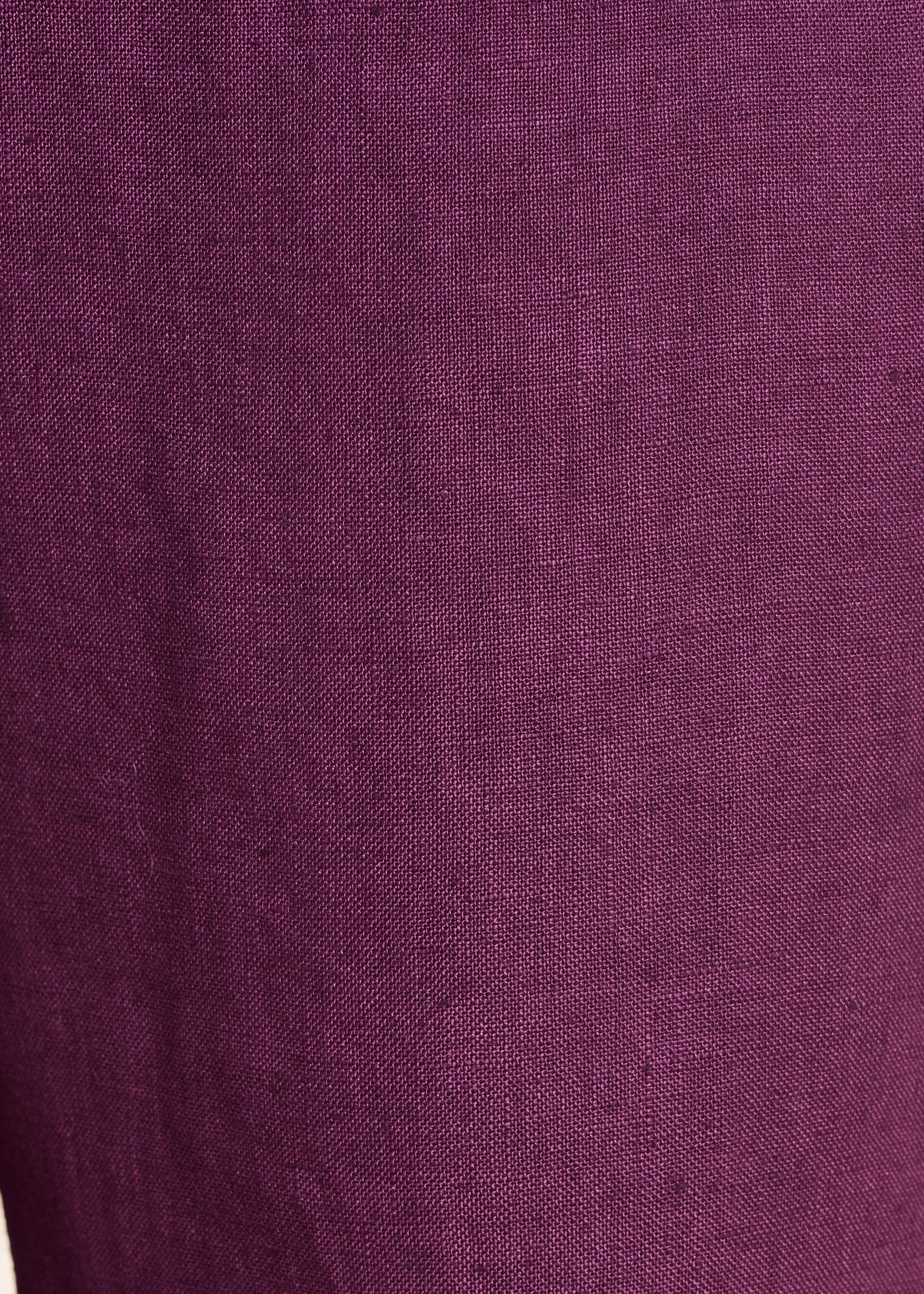 Pantaloni 7/8 in lino viola con vita elasticizzata