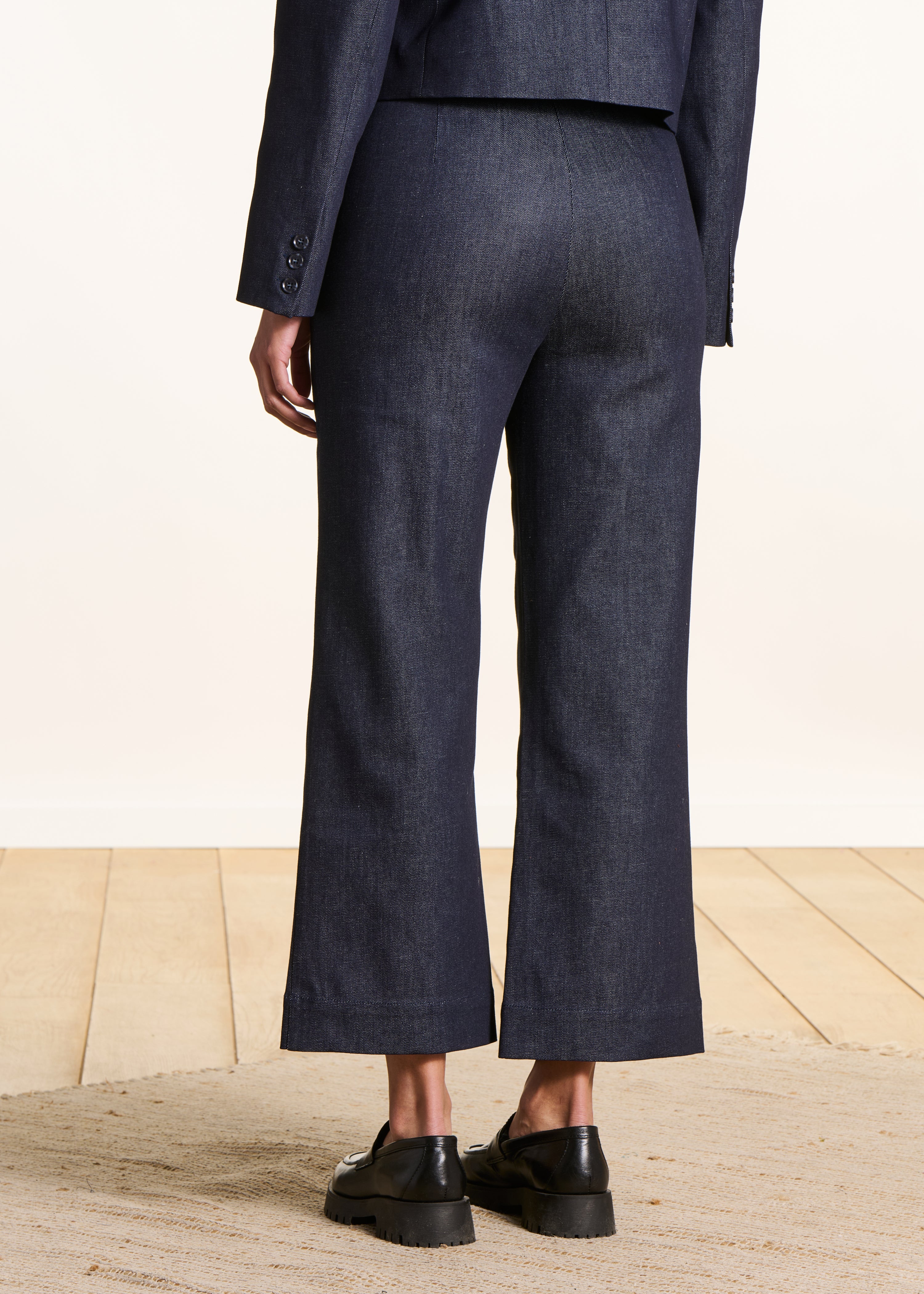 Pantalon droit 7/8ème en denim brut