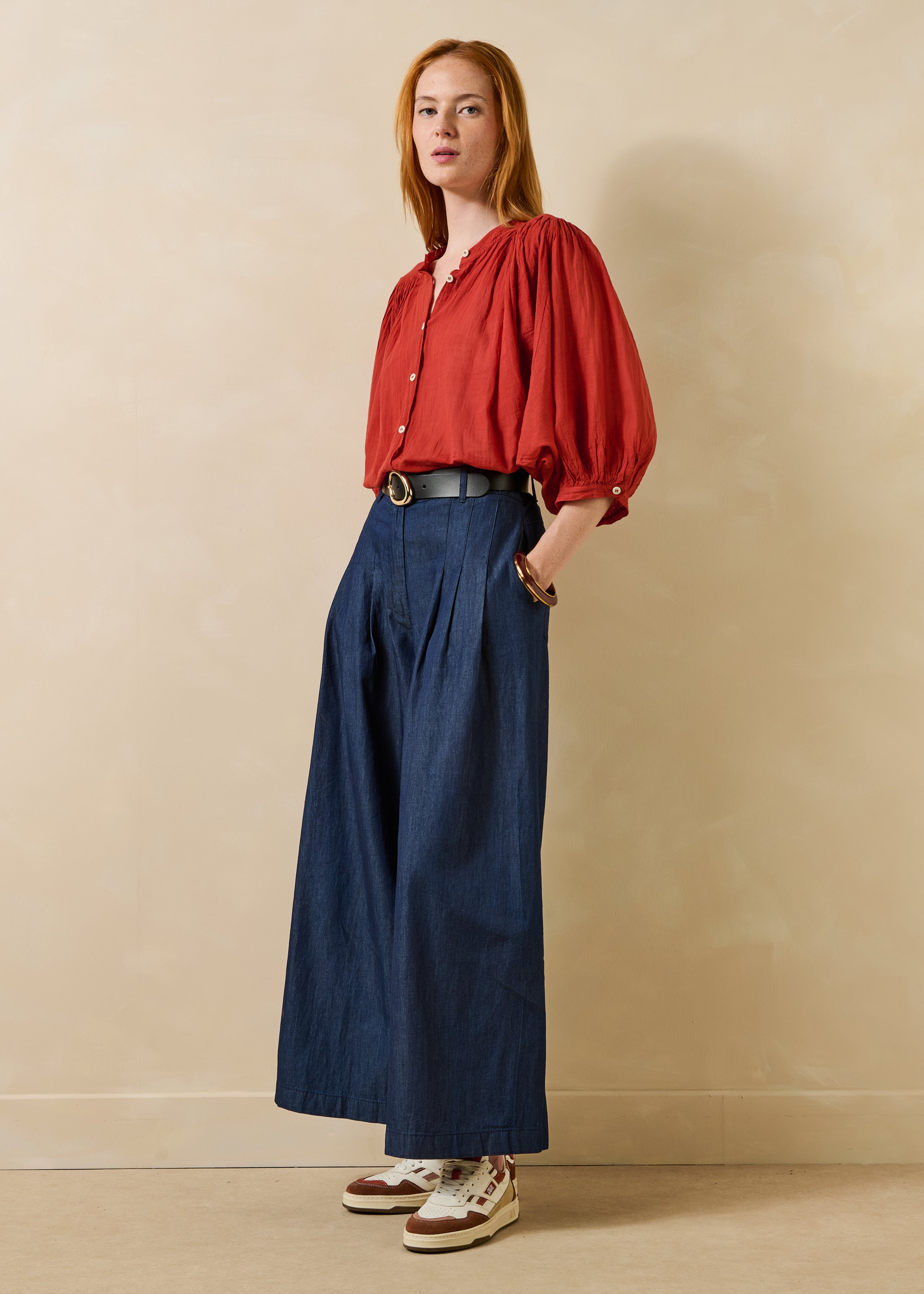 Pantalon bleu brut