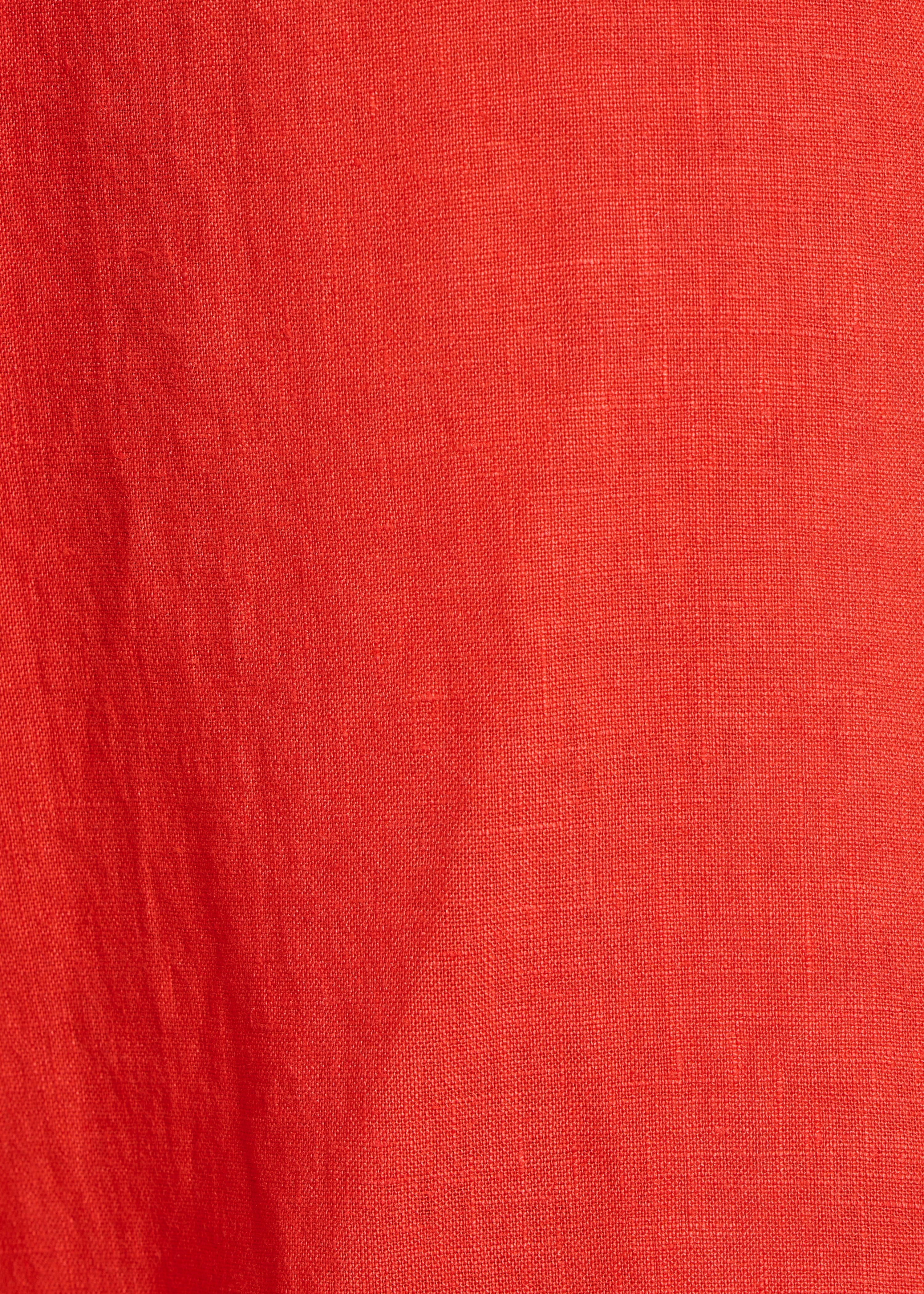 Oranje wijde 7/8 linnen broek met split