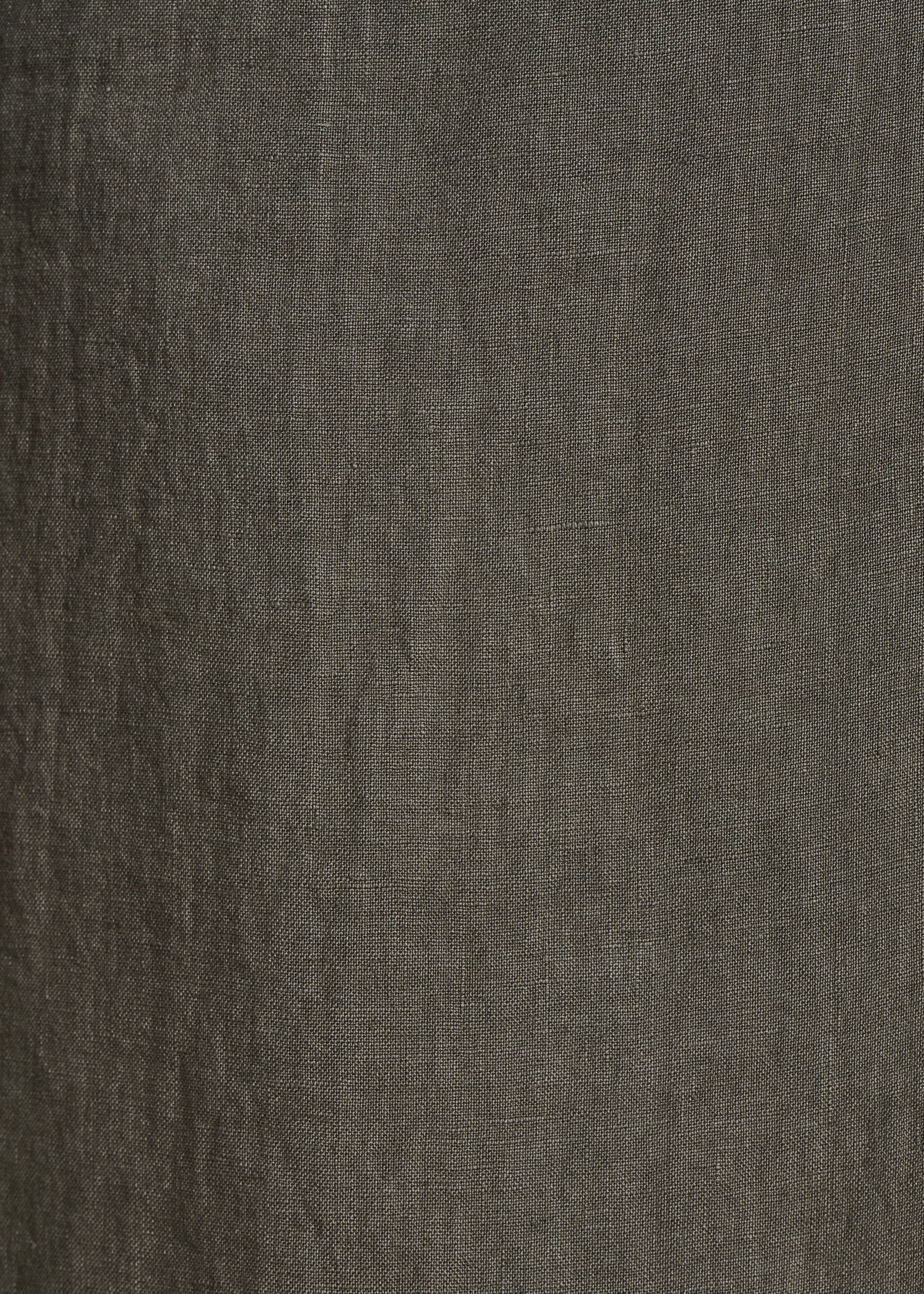 Weite 7/8-Hose in Khaki aus Leinen mit Schlitz