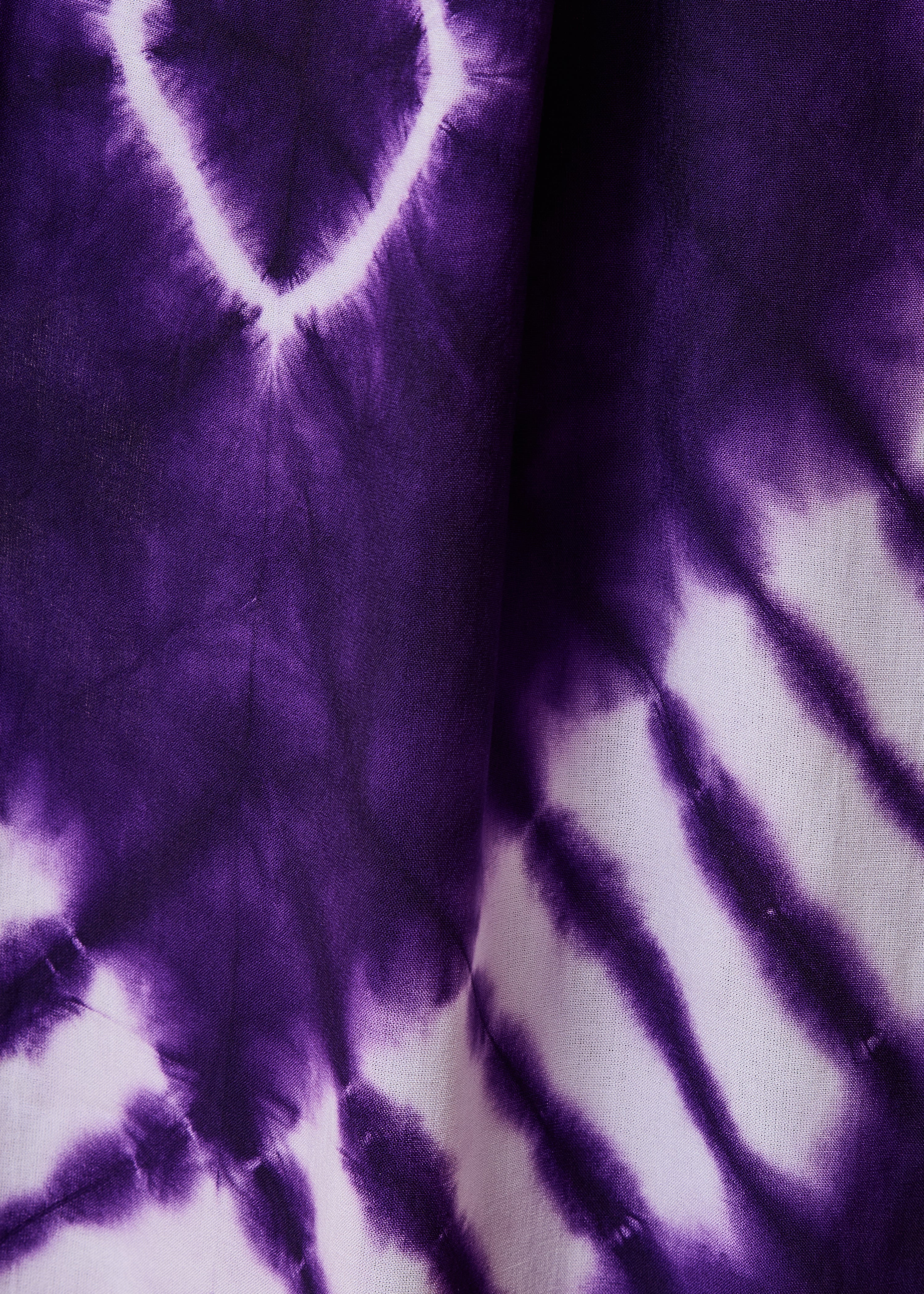 Pantalon large violet à imprimé ceinturé