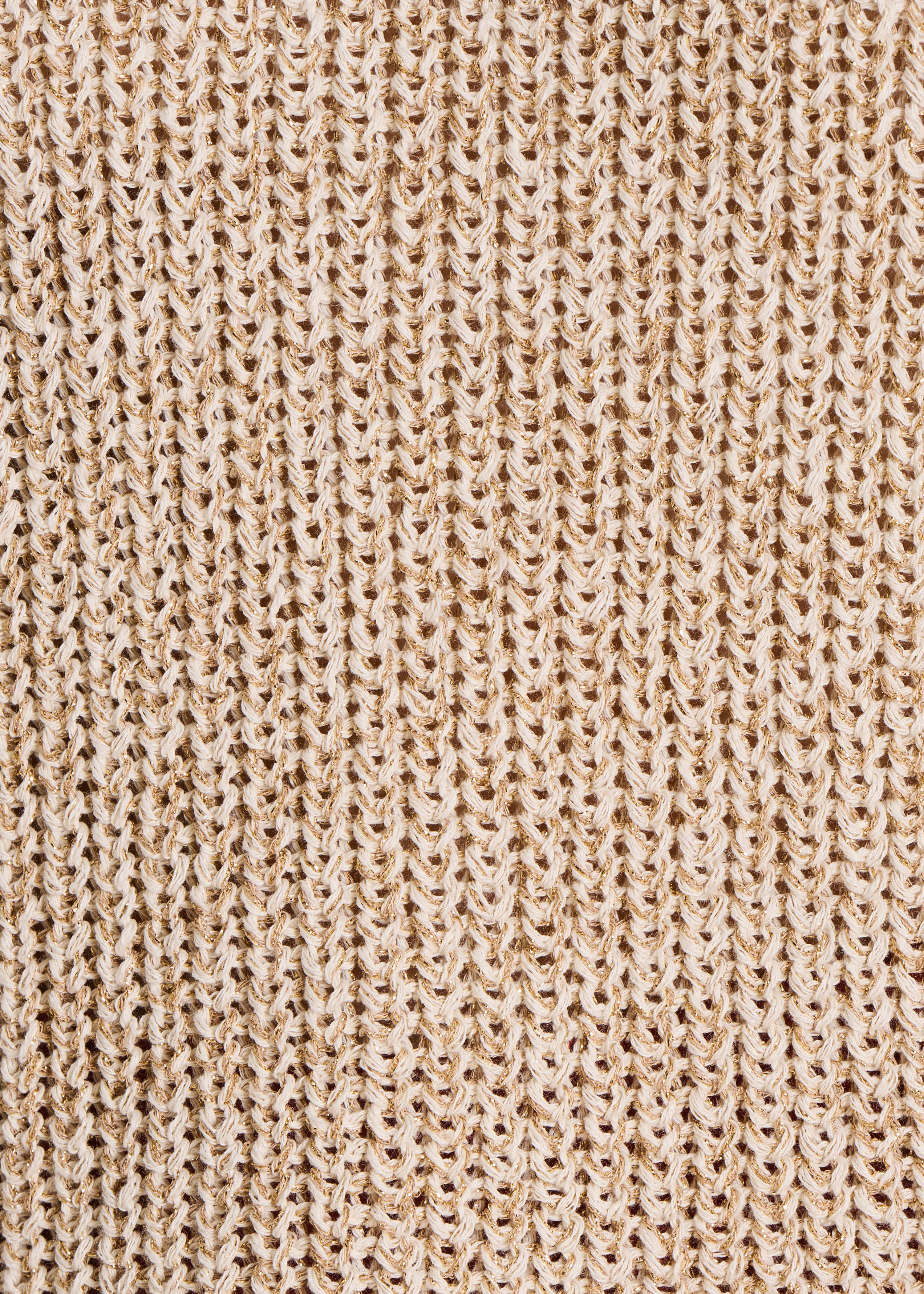 Pull beige en maille iriséé col rond