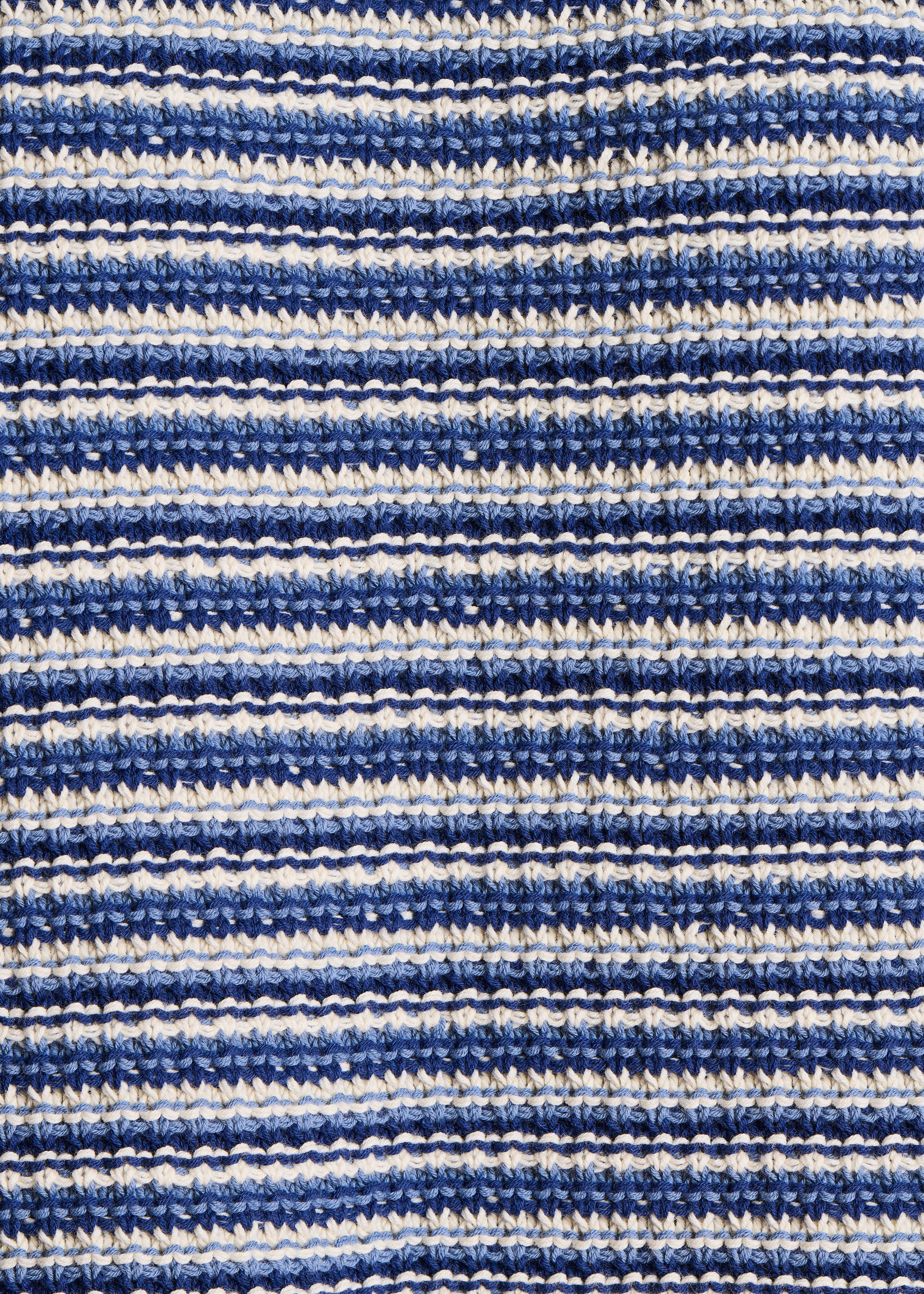 Jersey azul a rayas de algodón con mangas cortas