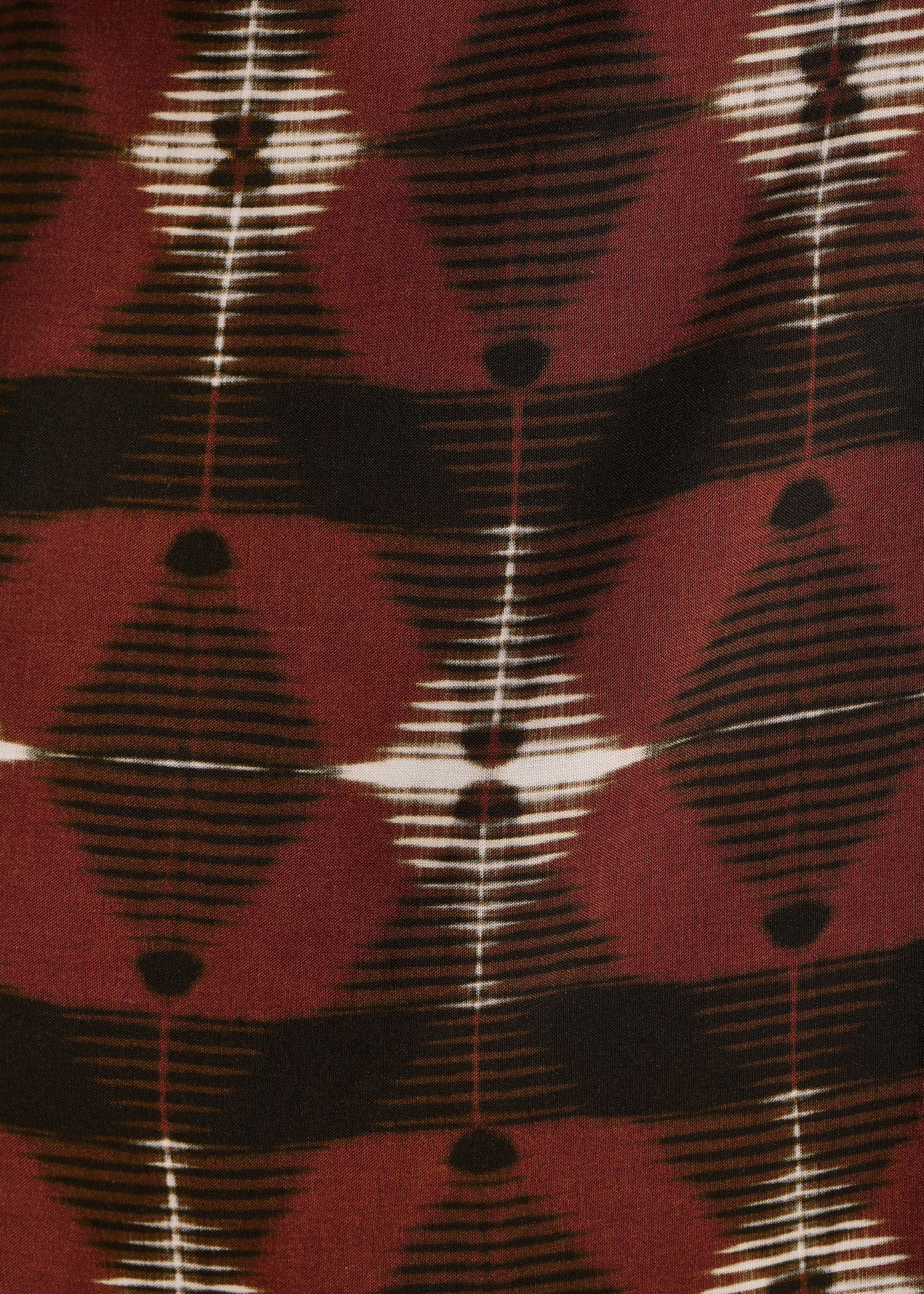 Brown long wrap dress with print