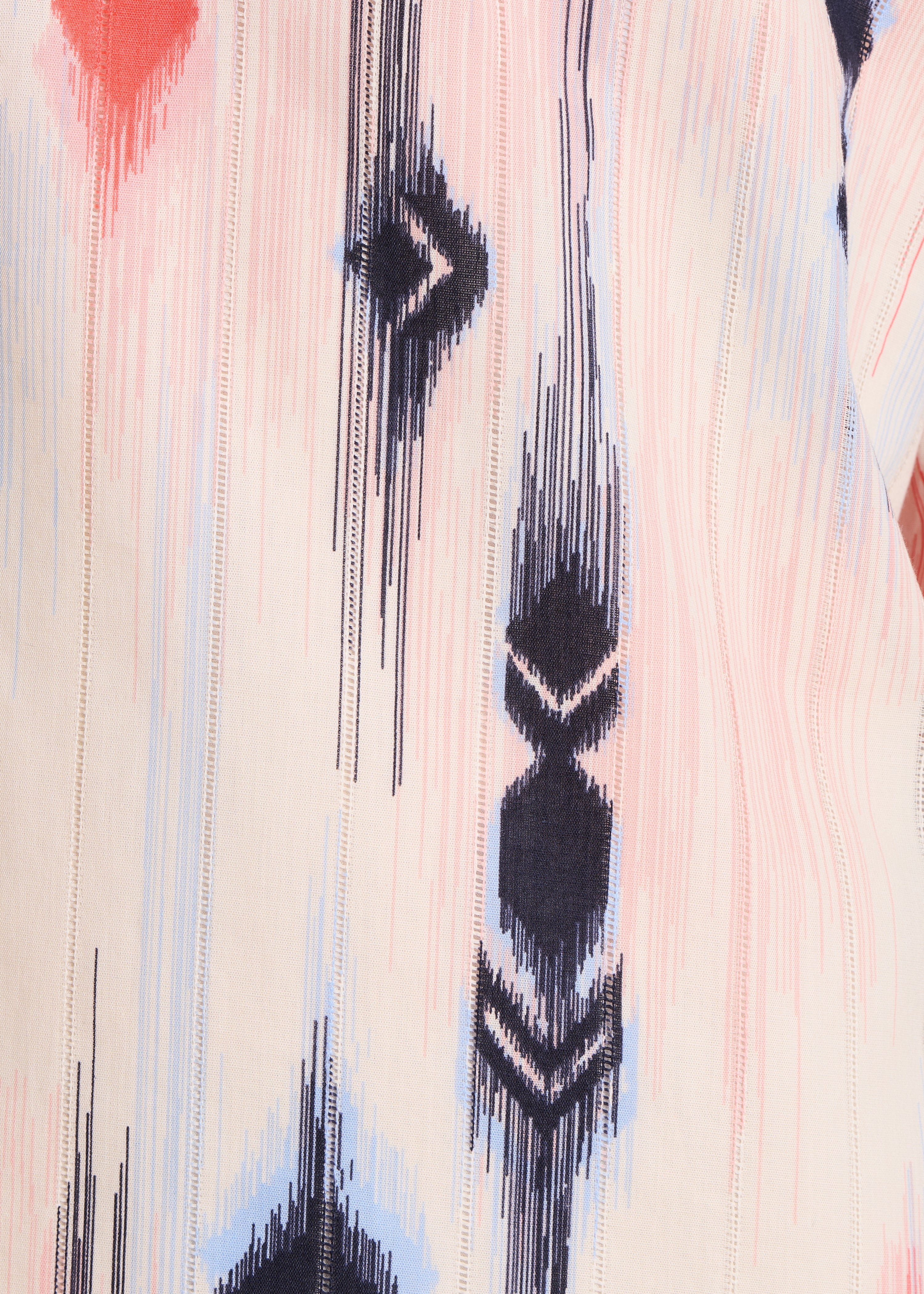 Kurzes Kleid aus Bio-Baumwoll-Voile mit rosa-blauem Print