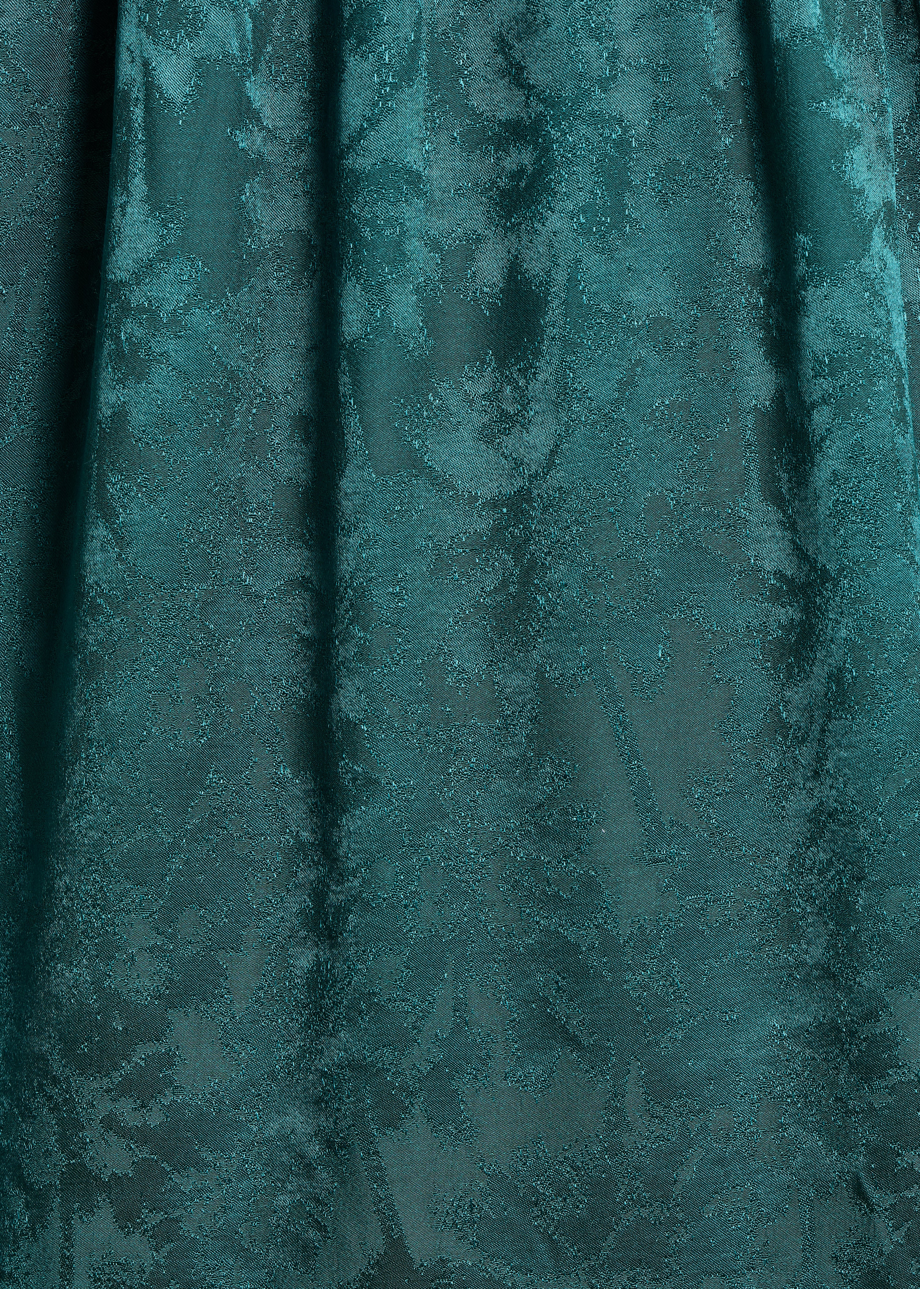Short flowing petrol green dress in jacquard