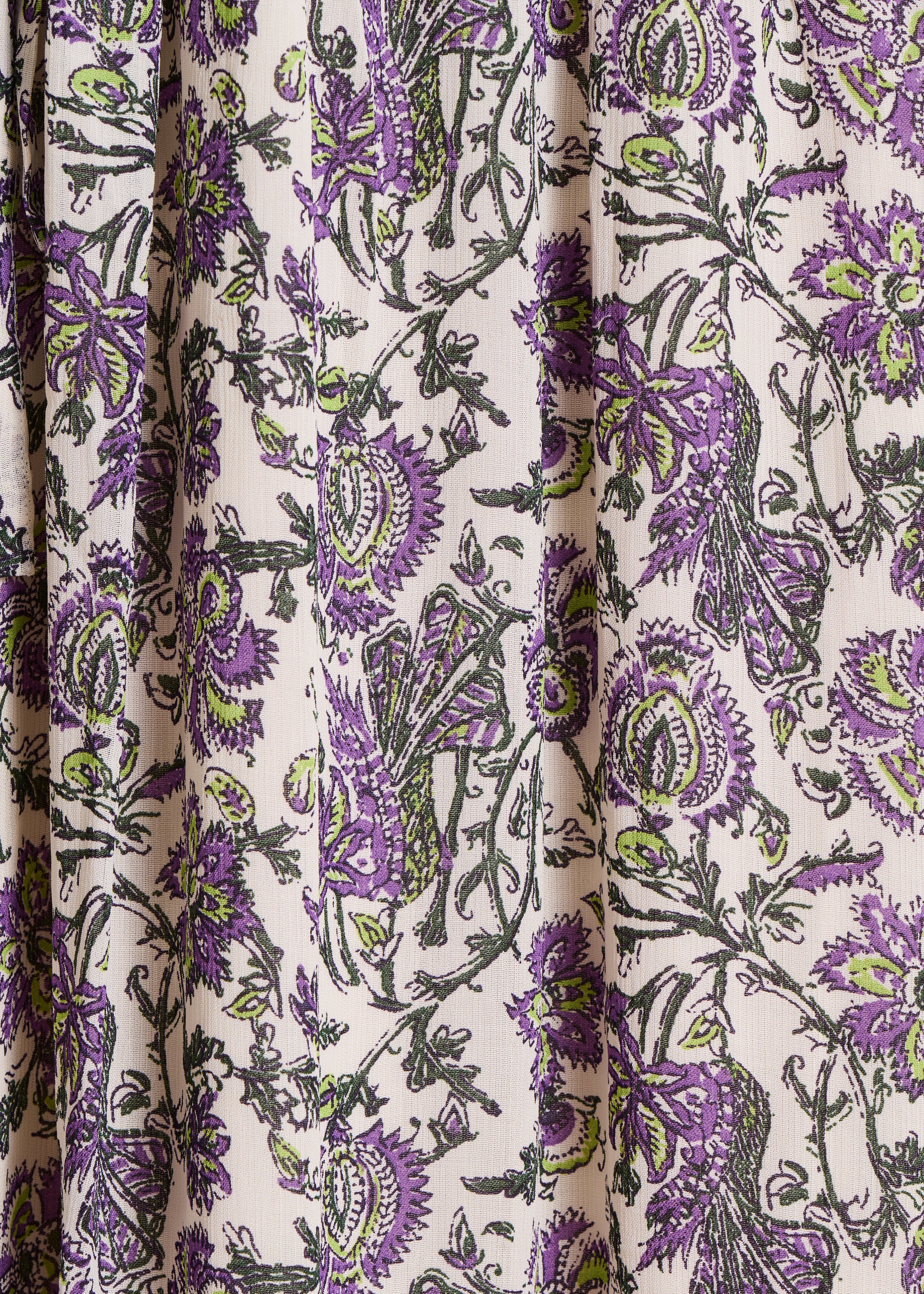 Abito lungo oversize viola con stampa floreale