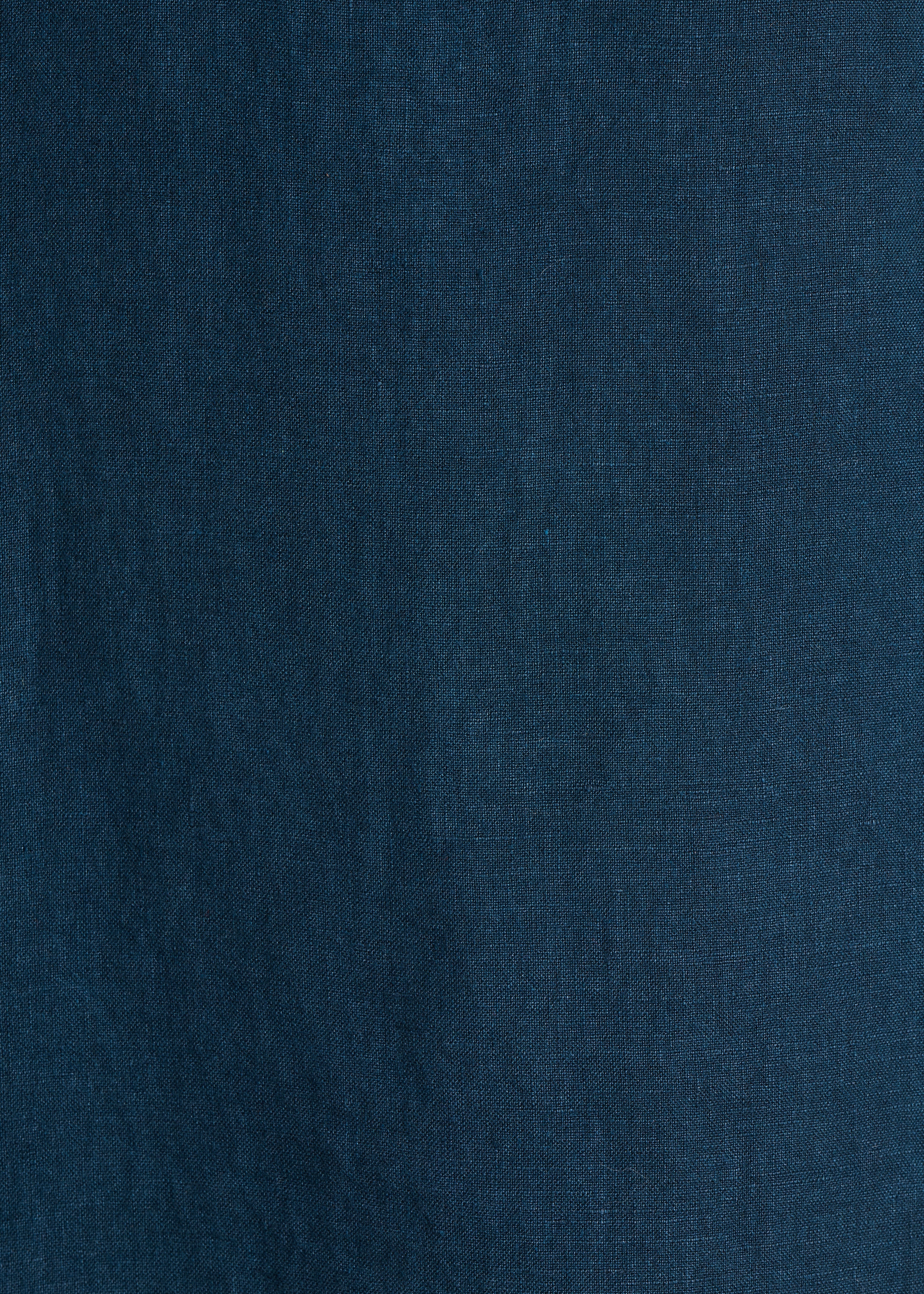 Robe courte en lin bleu pétrole manches courtes