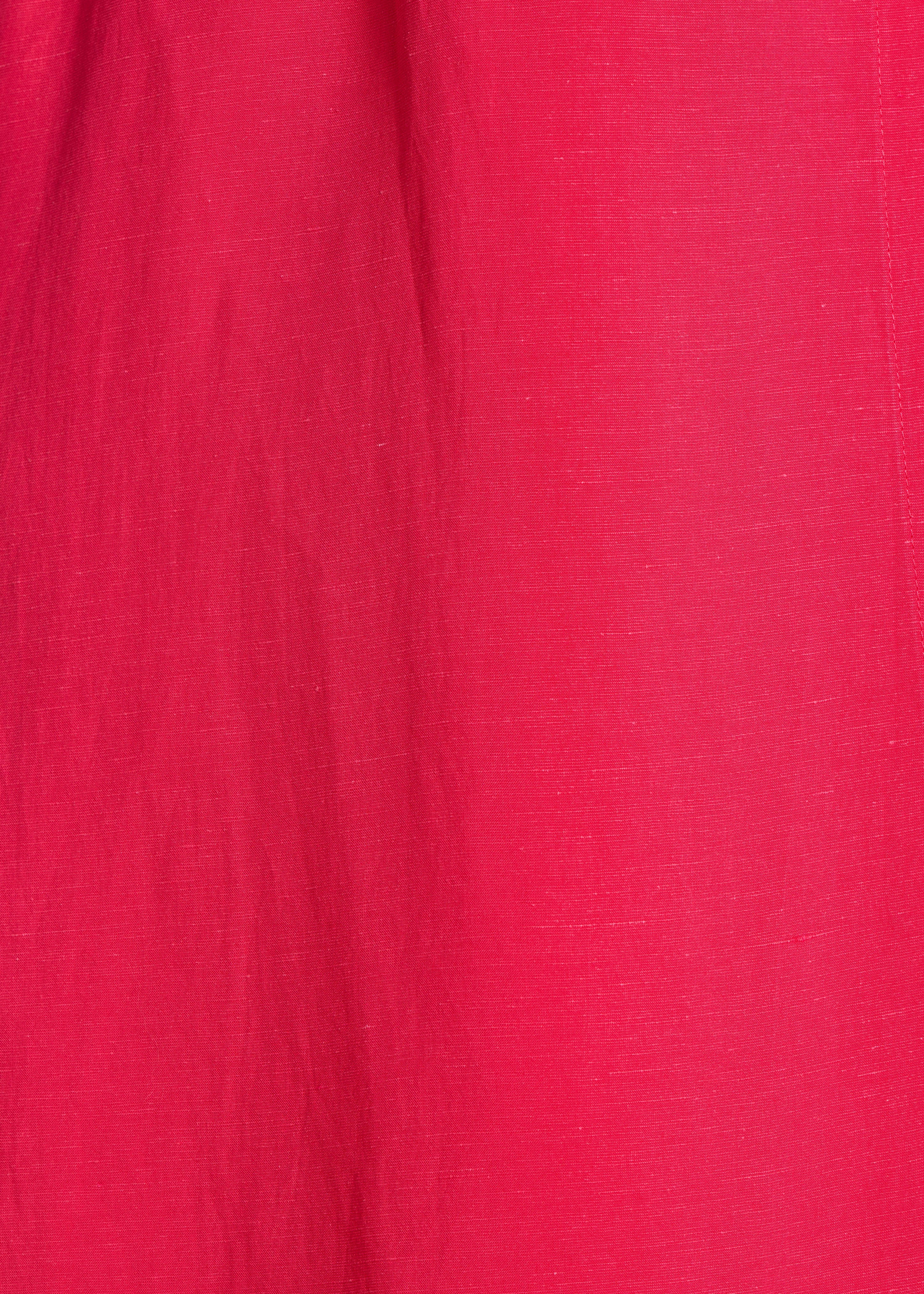 Abito lungo aderente rosa fucsia con scollo a incrocio in lino misto