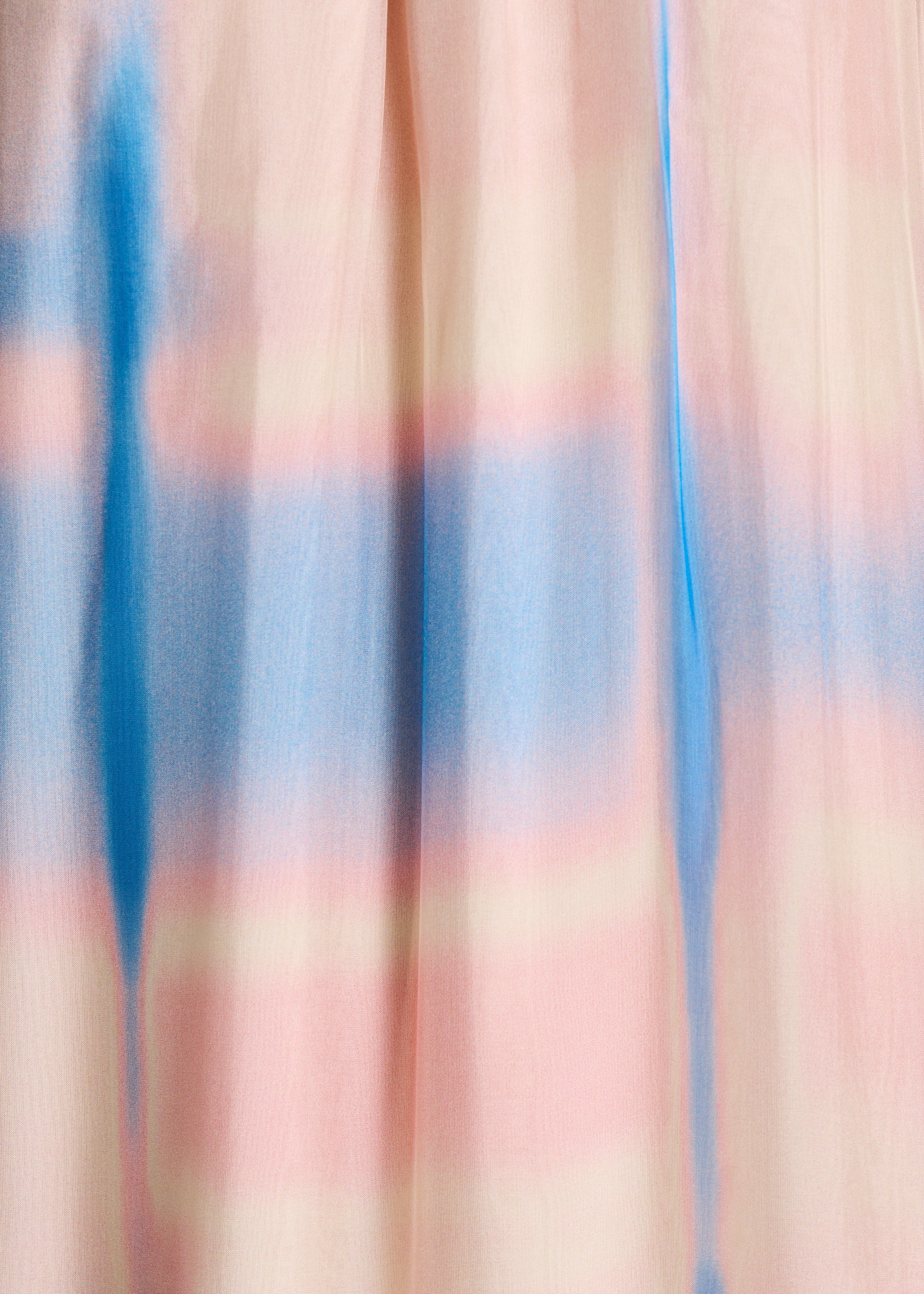 Pastel pink long dress with tie-dye print sleeveless