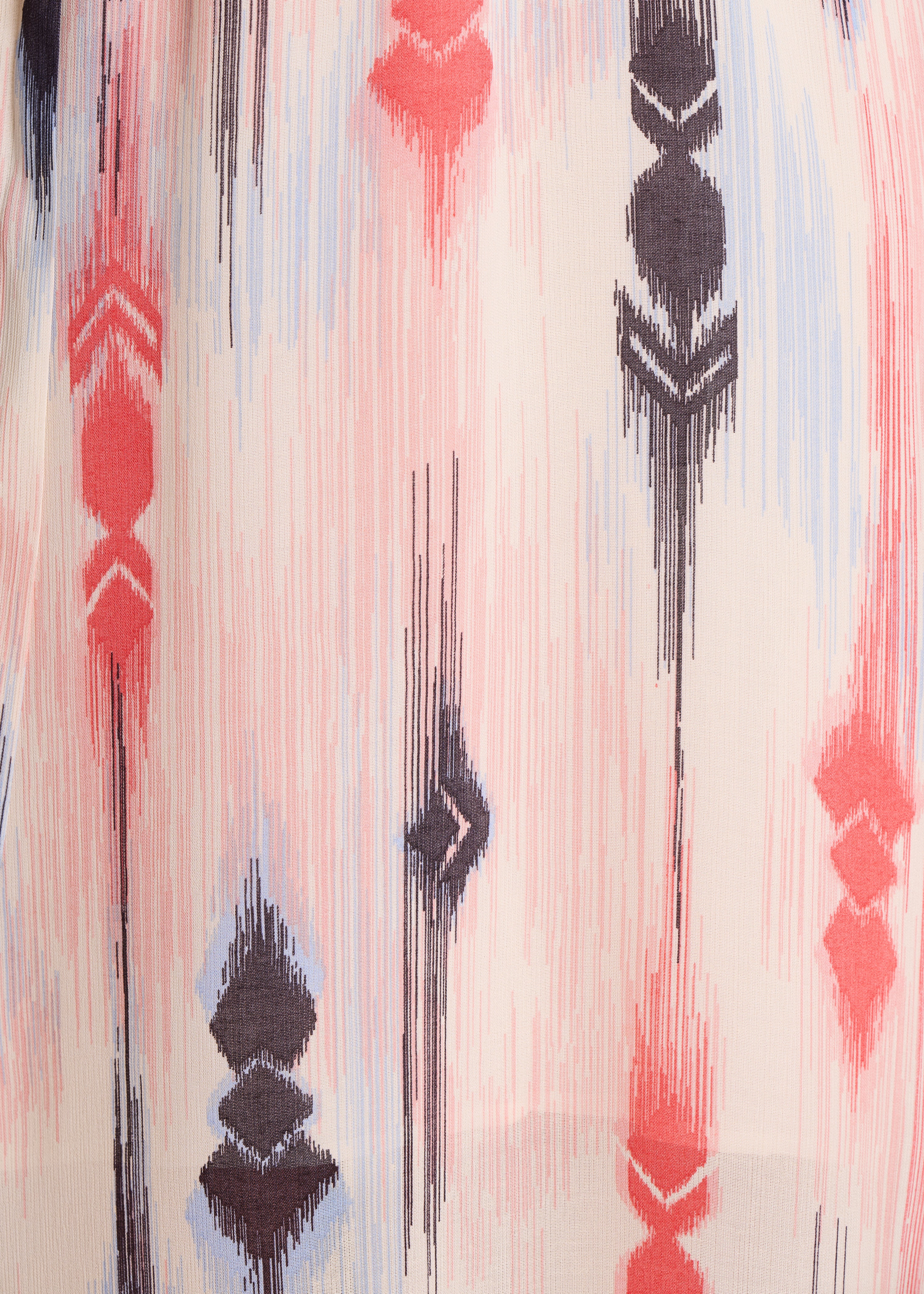 Sleeveless long dress with pink and blue print