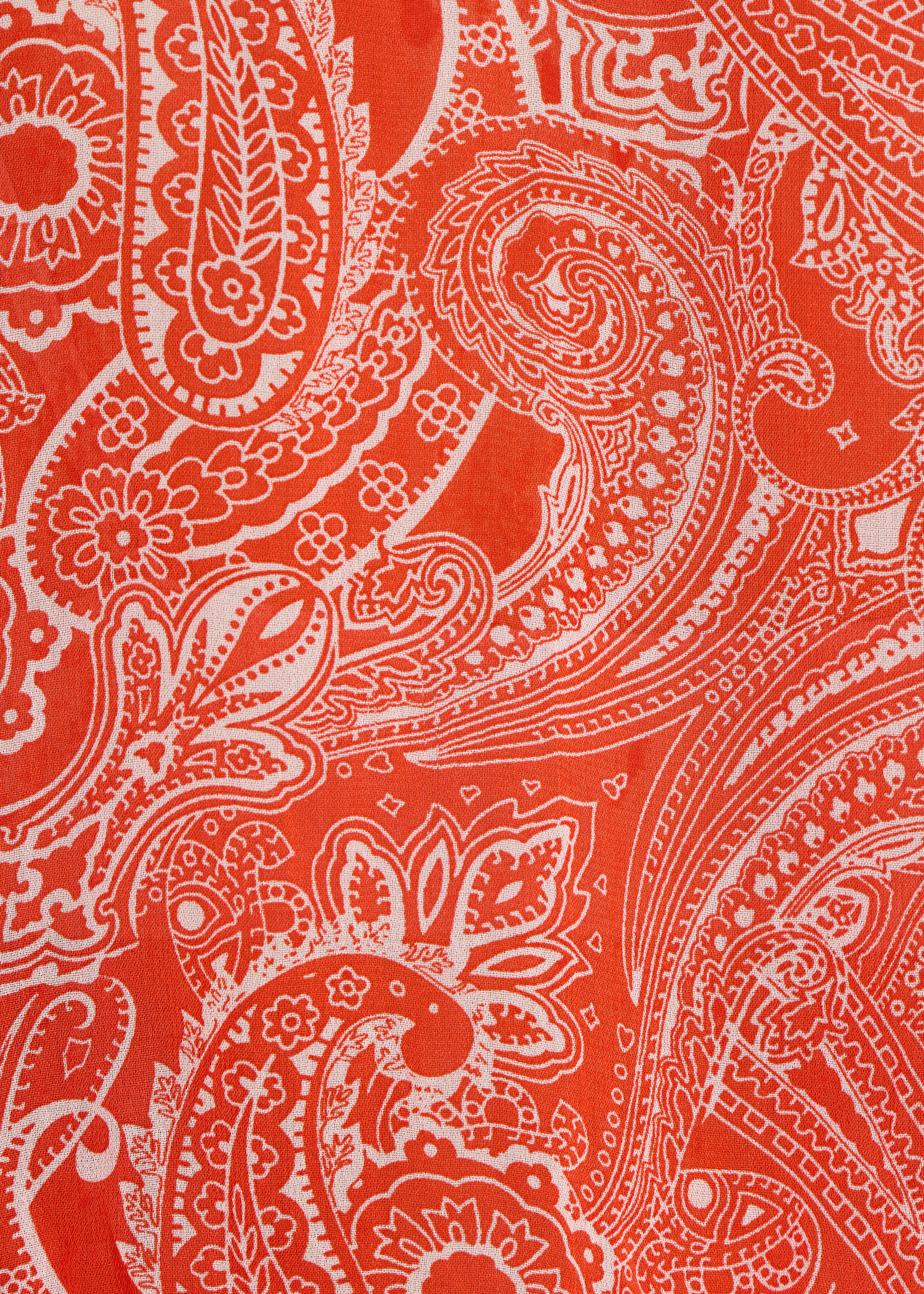 Top sans manches en voile orange à imprimé