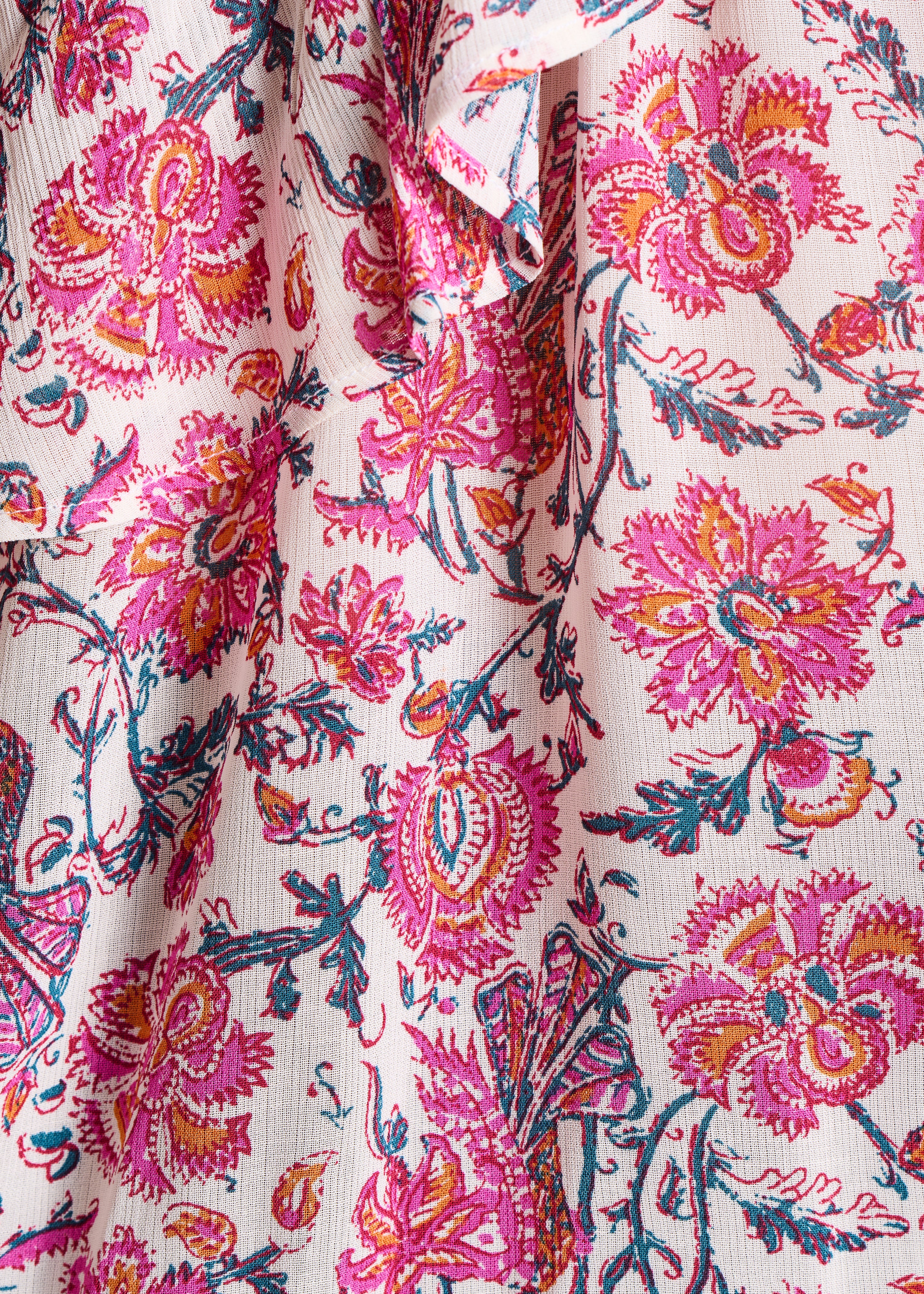 Top court rose one-shoulder à imprimé floral