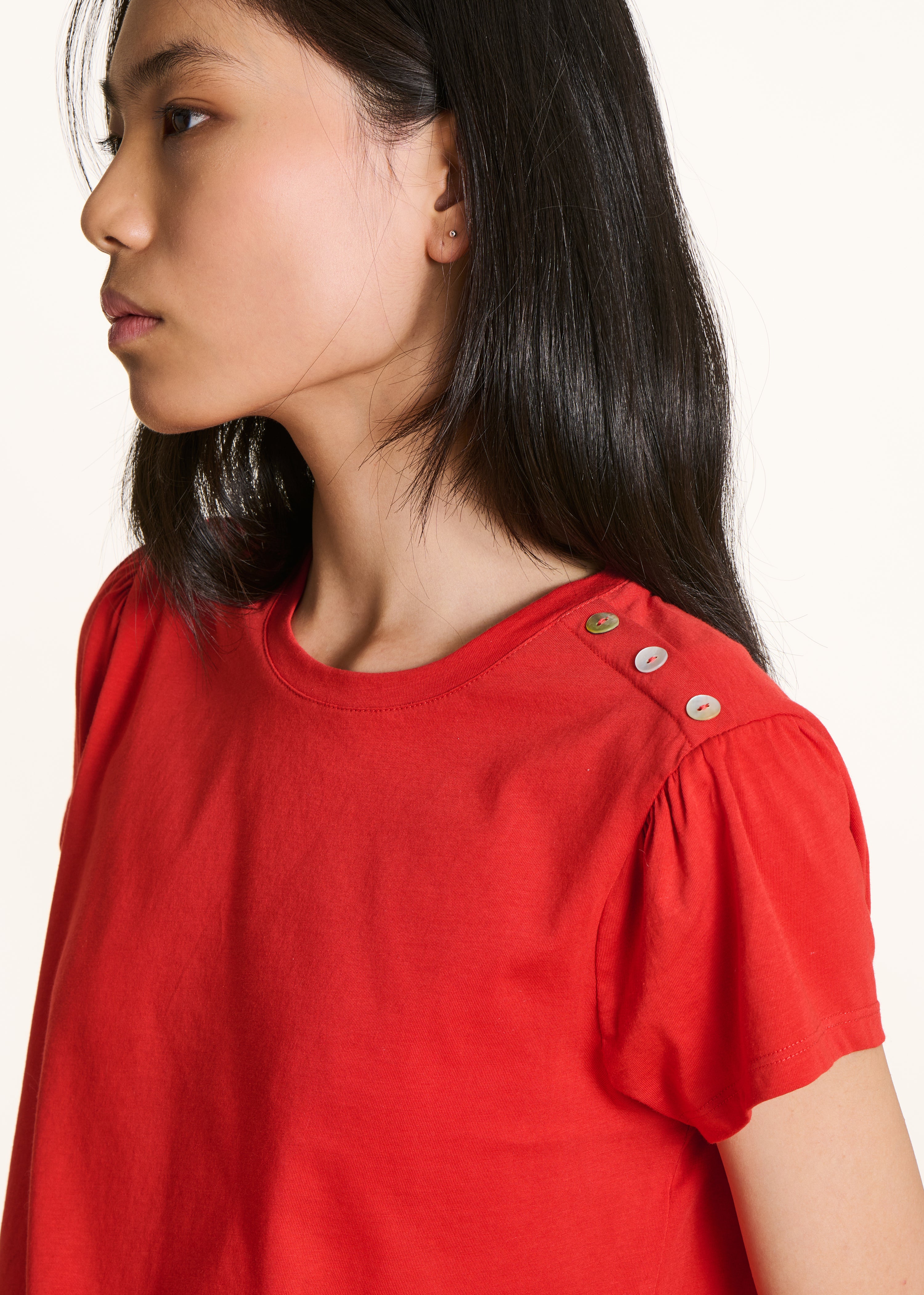 Red short-sleeve T-shirt in organic cotton