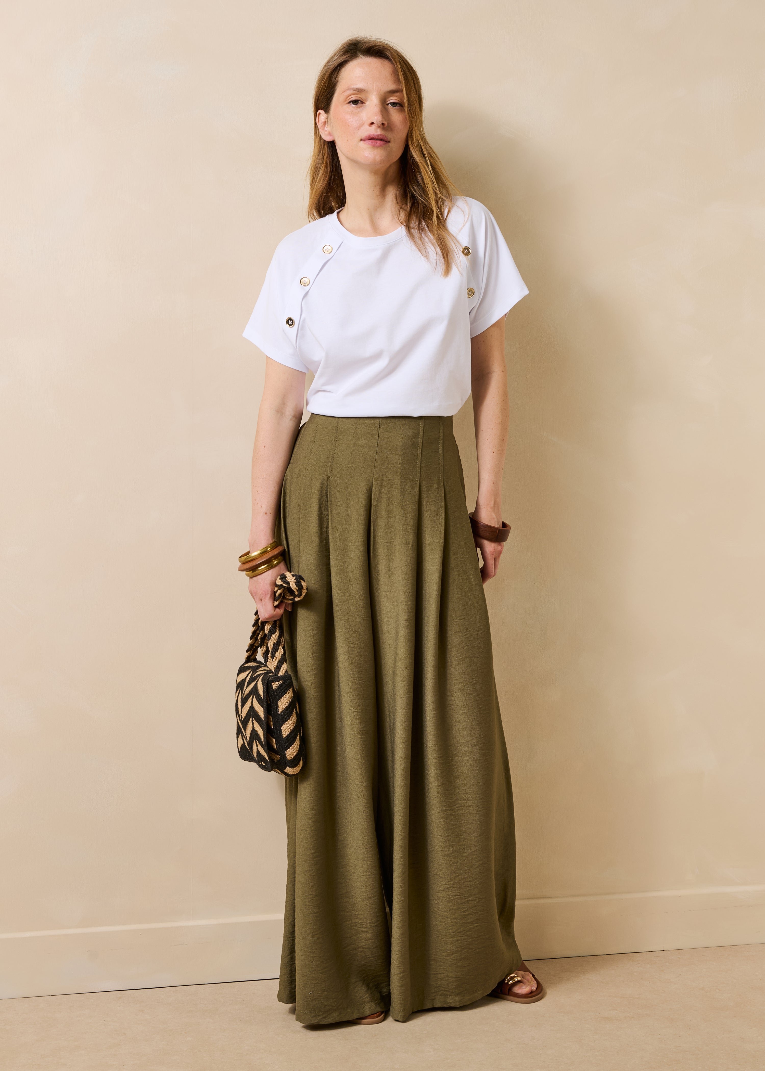 T-shirt bianco a maniche corte in cotone biologico