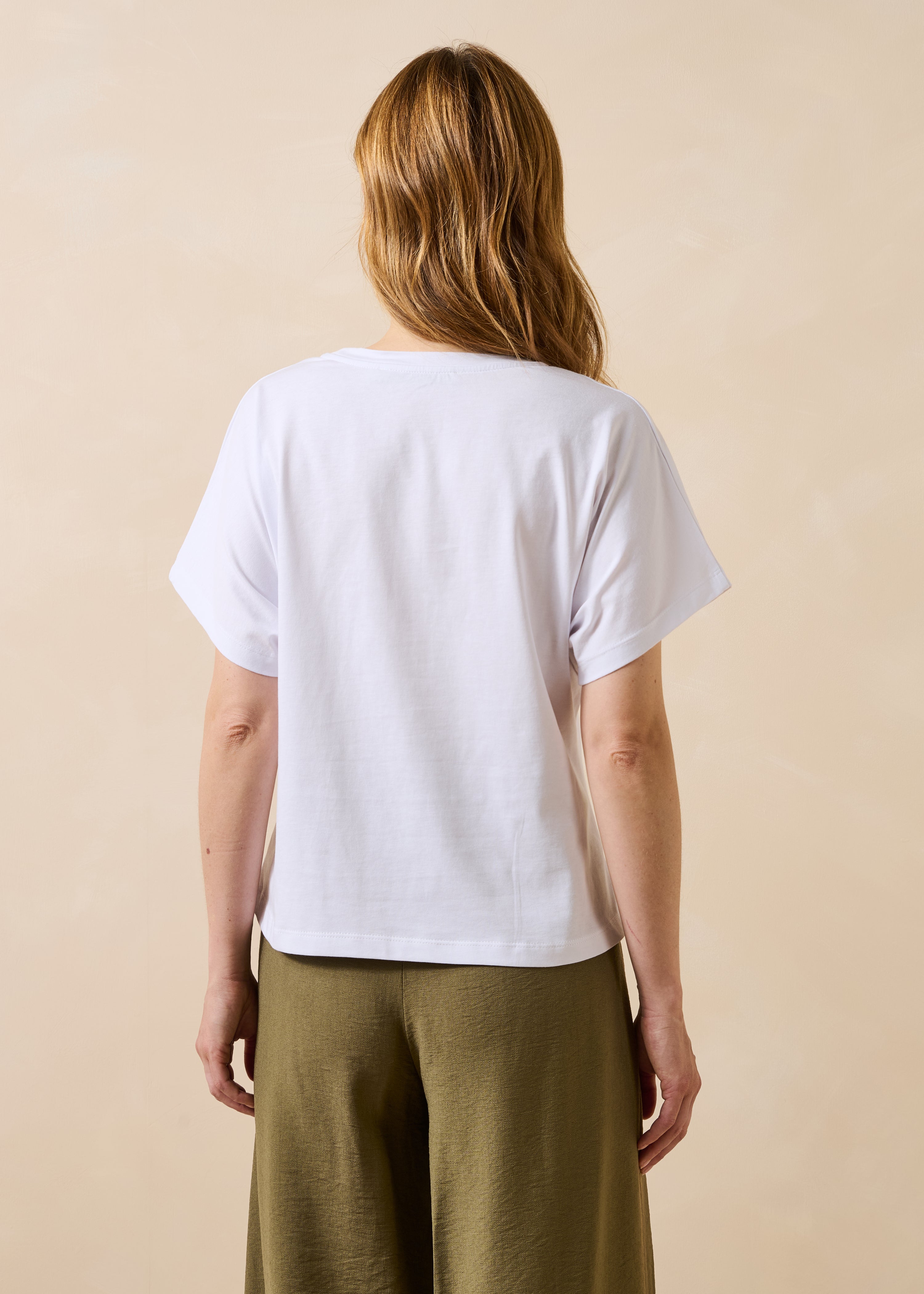 T-shirt bianco a maniche corte in cotone biologico