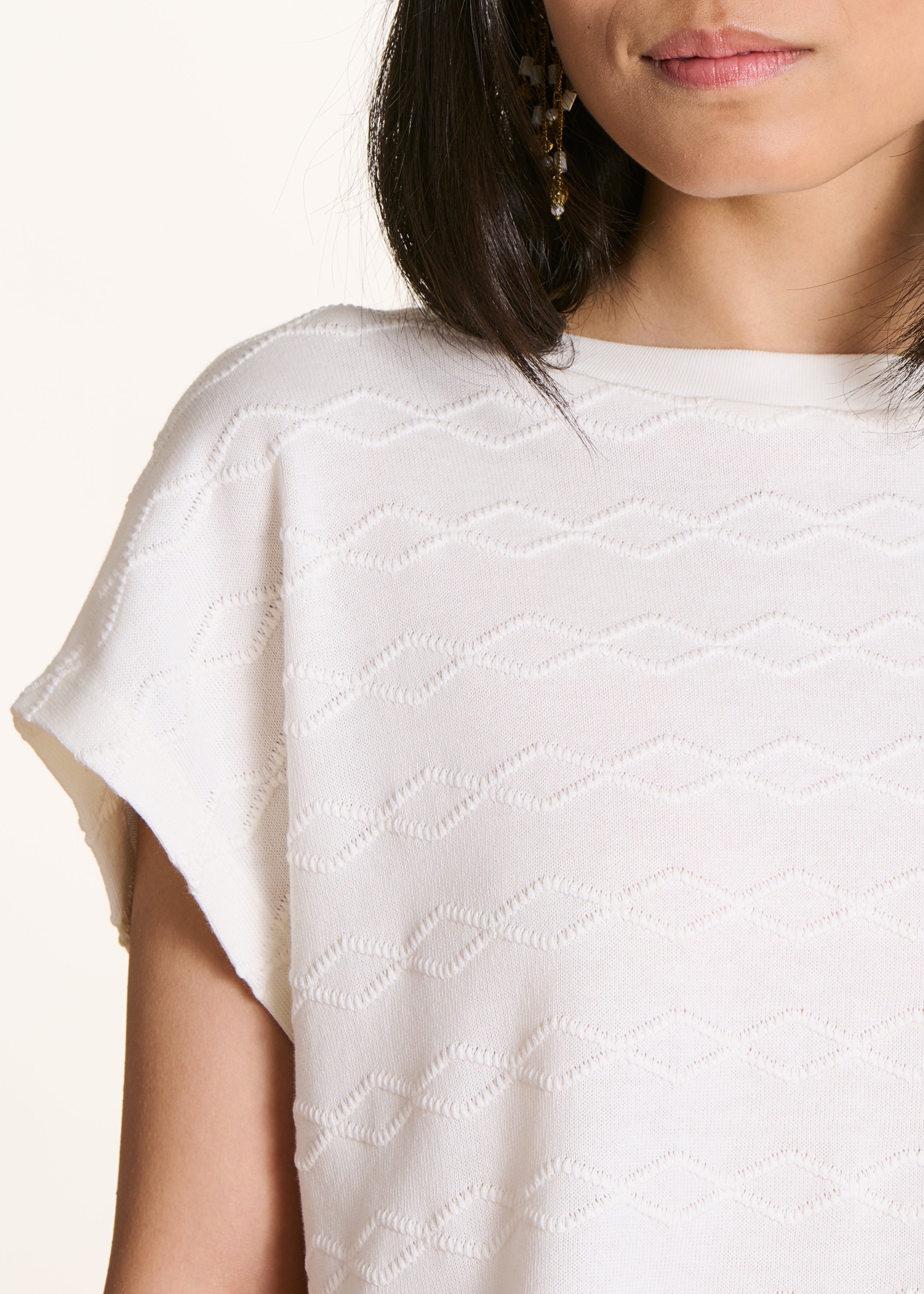 Oversized white short-sleeve T-shirt in organic cotton