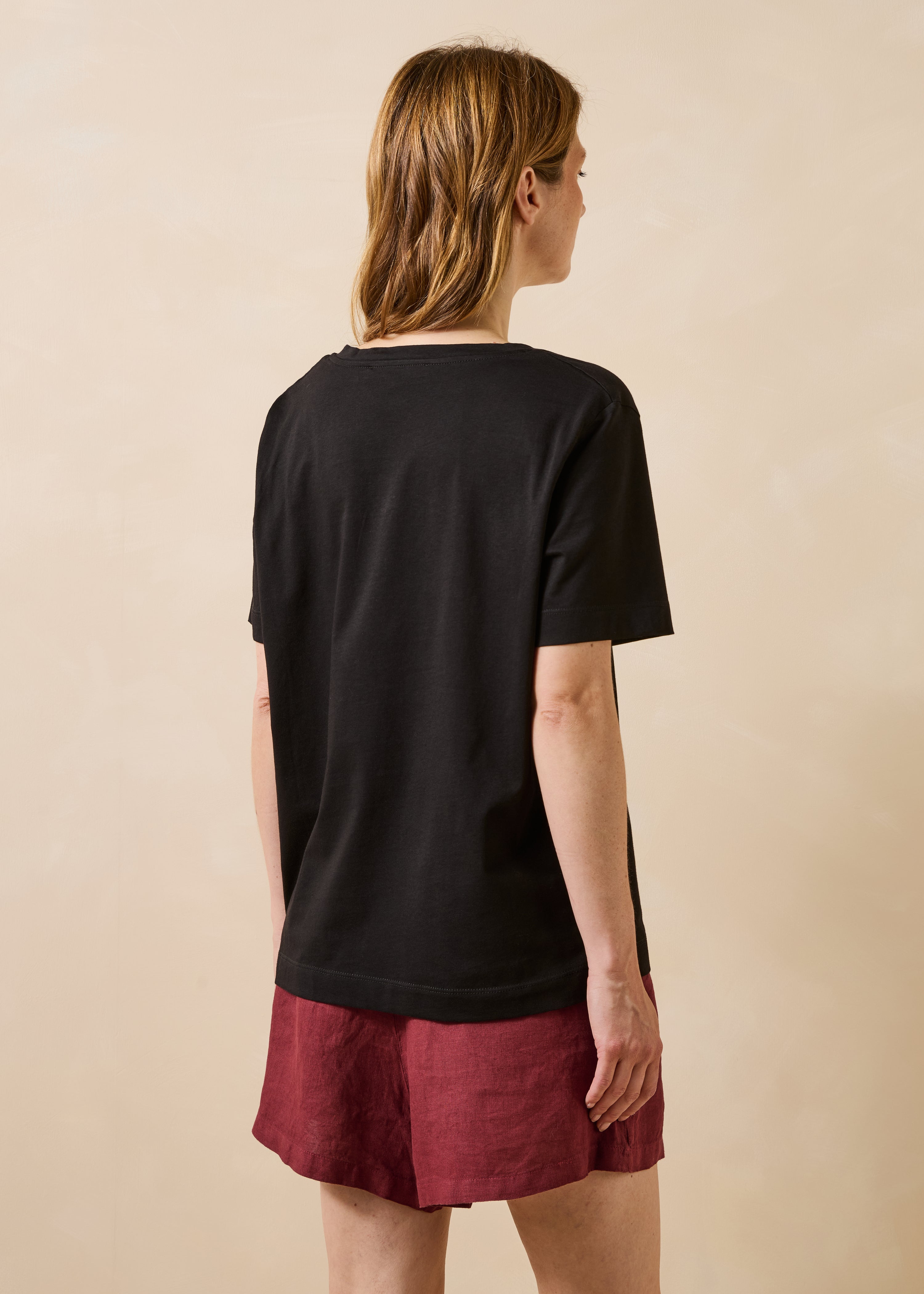 T-shirt oversize noir manches courtes