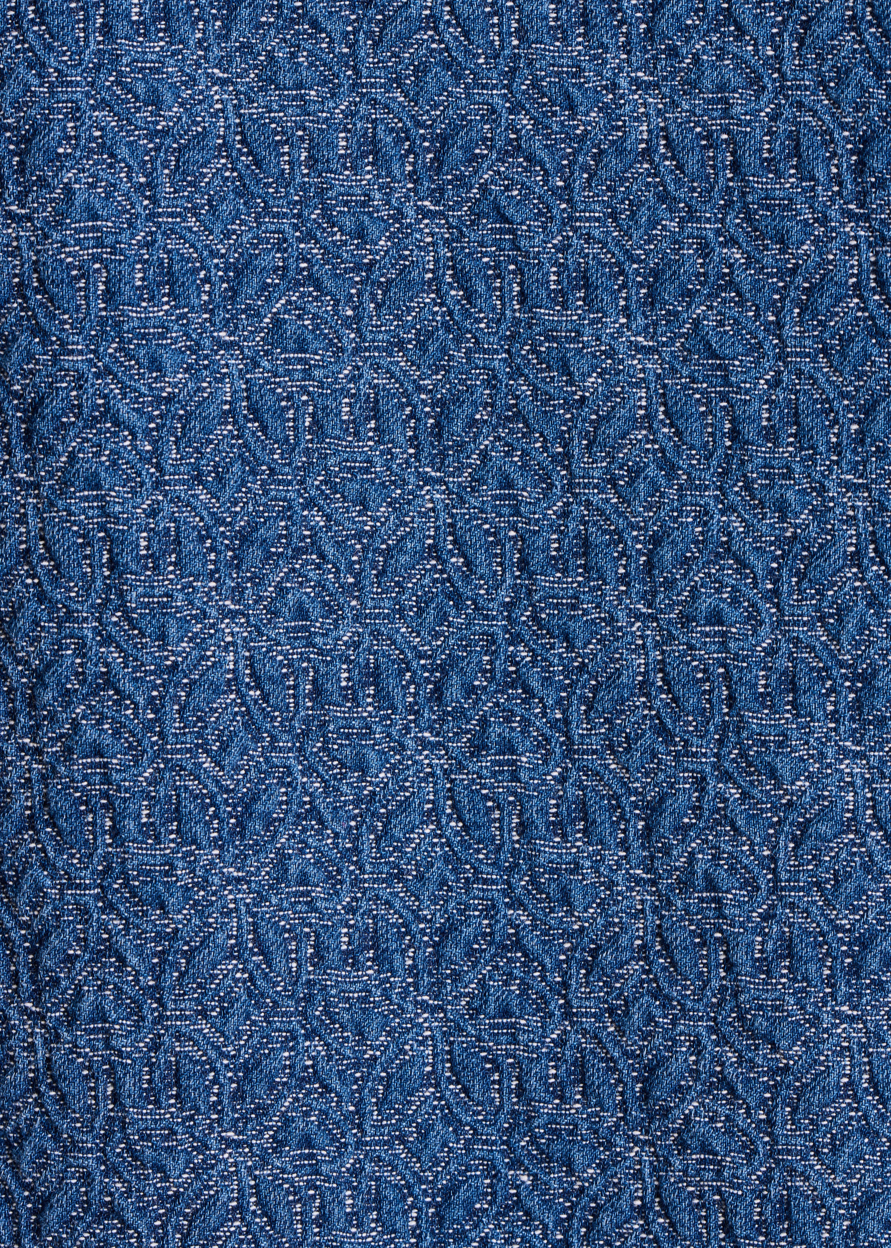Veste bleue en denim jacquard
