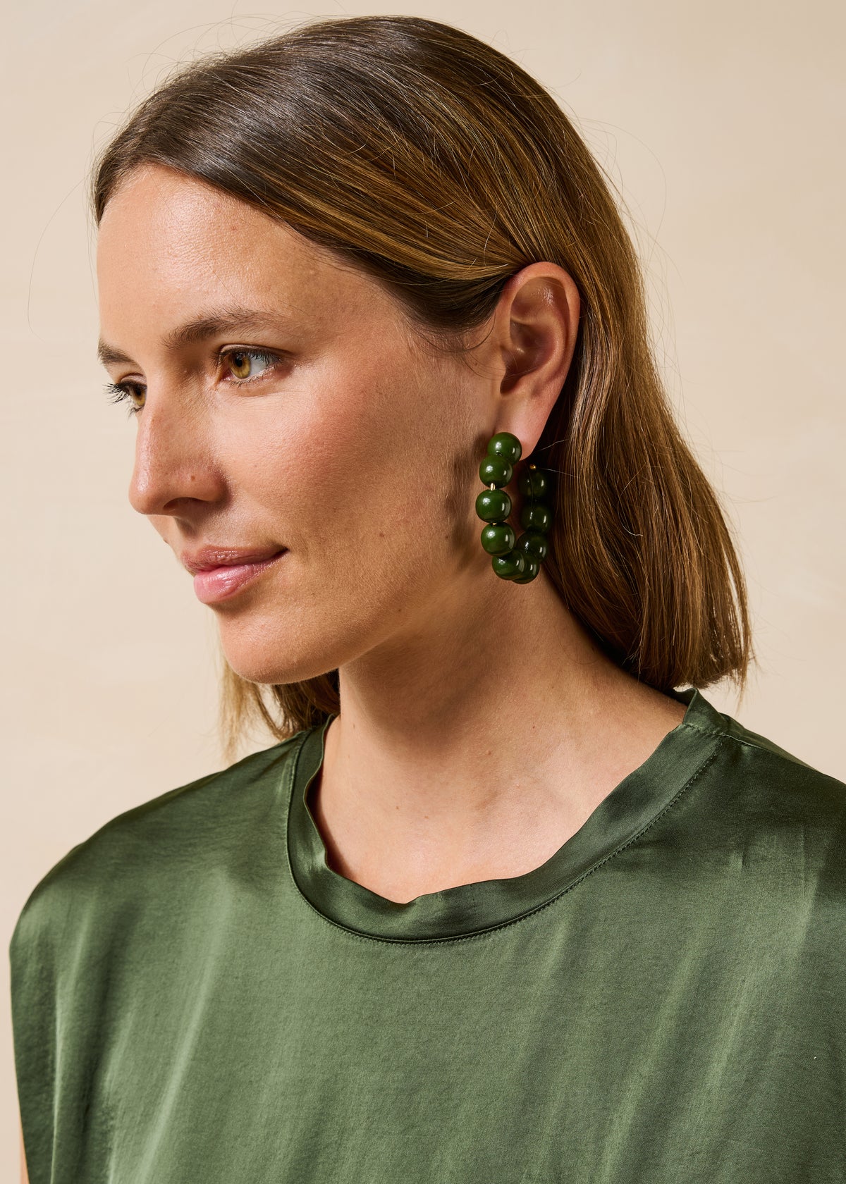 Boucles d'oreilles vert bouteille - Grulir