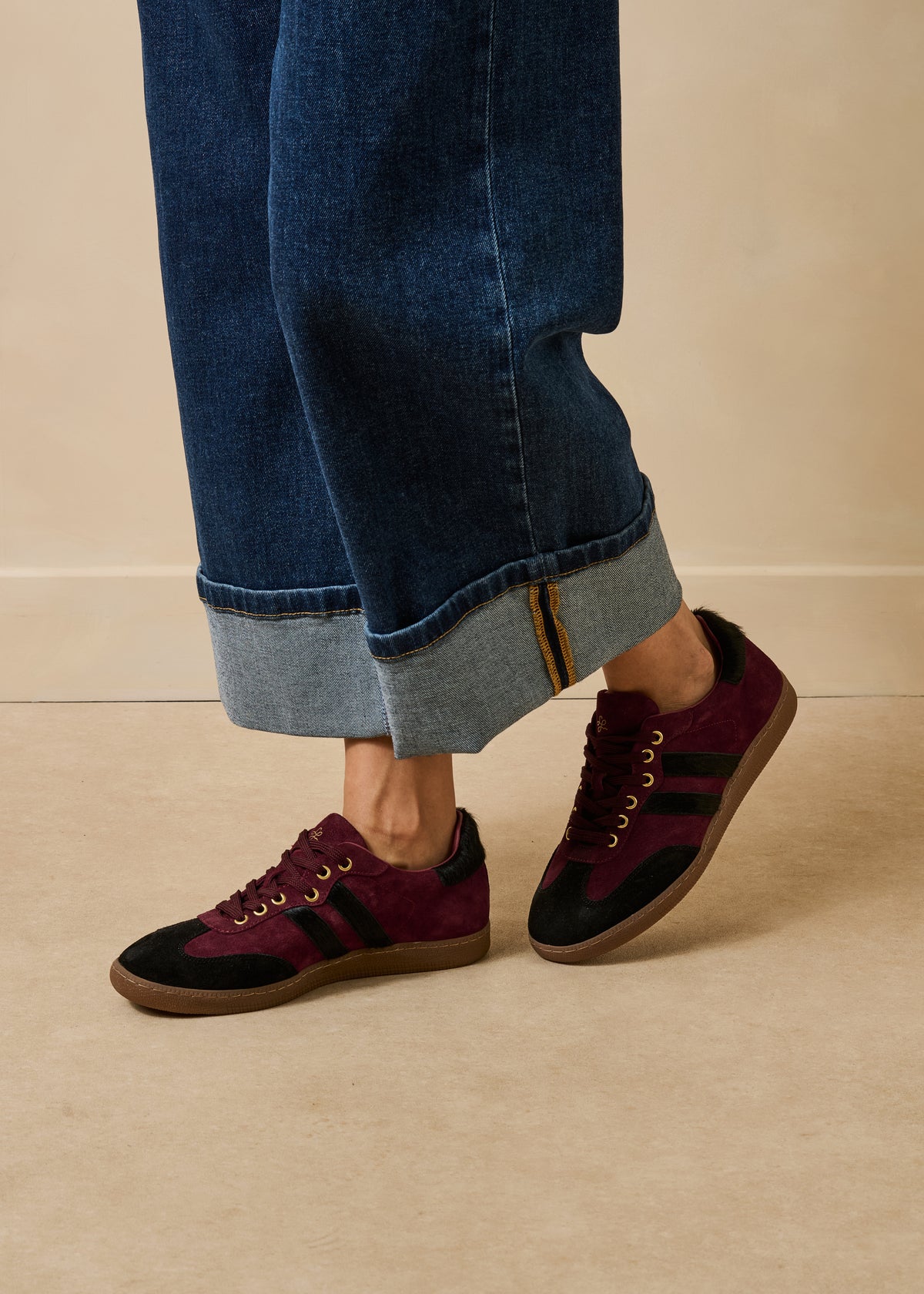 Bordeaux-en-zwarte sneakers - Graton