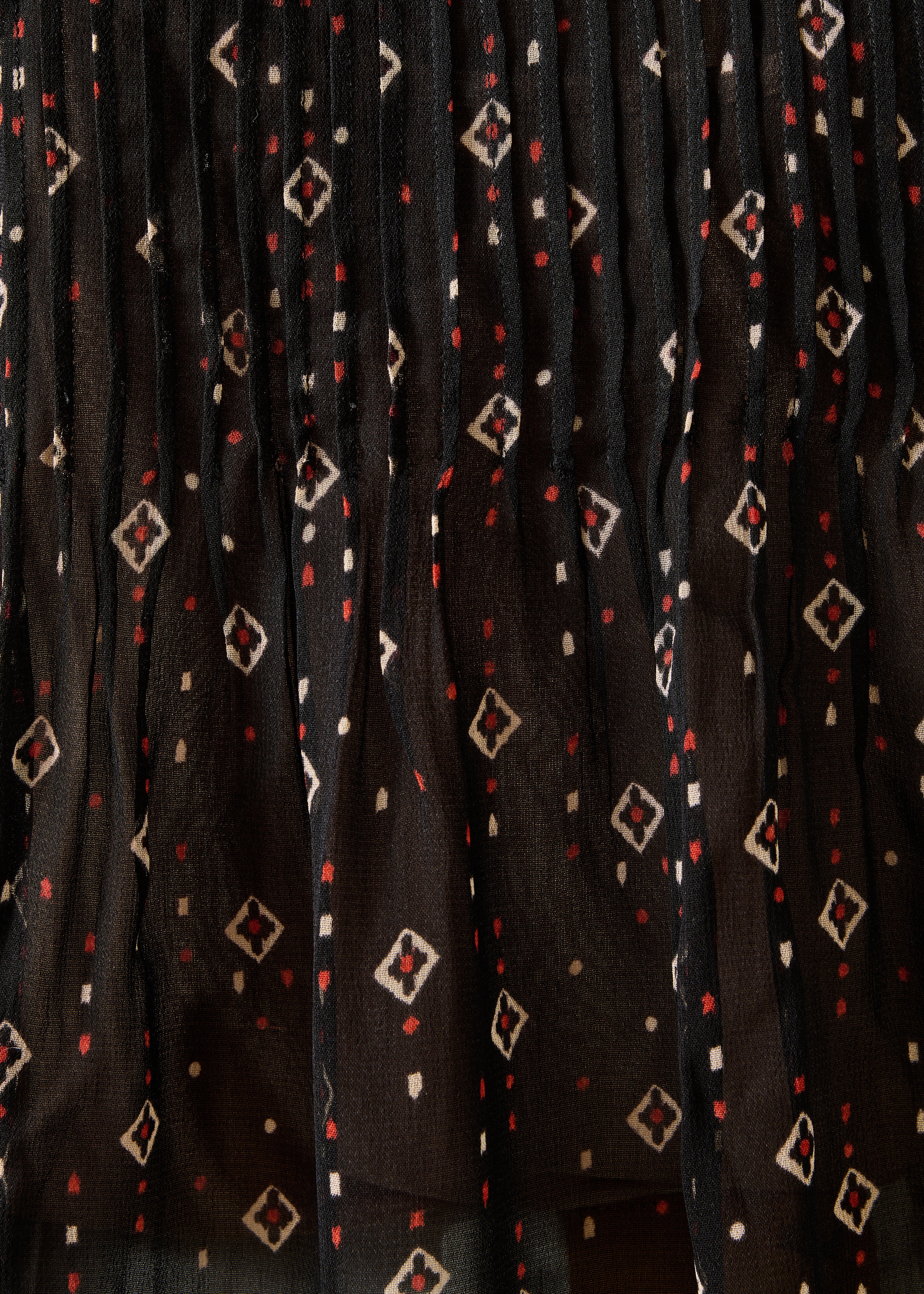 Chemise noire manches longues à imprimé