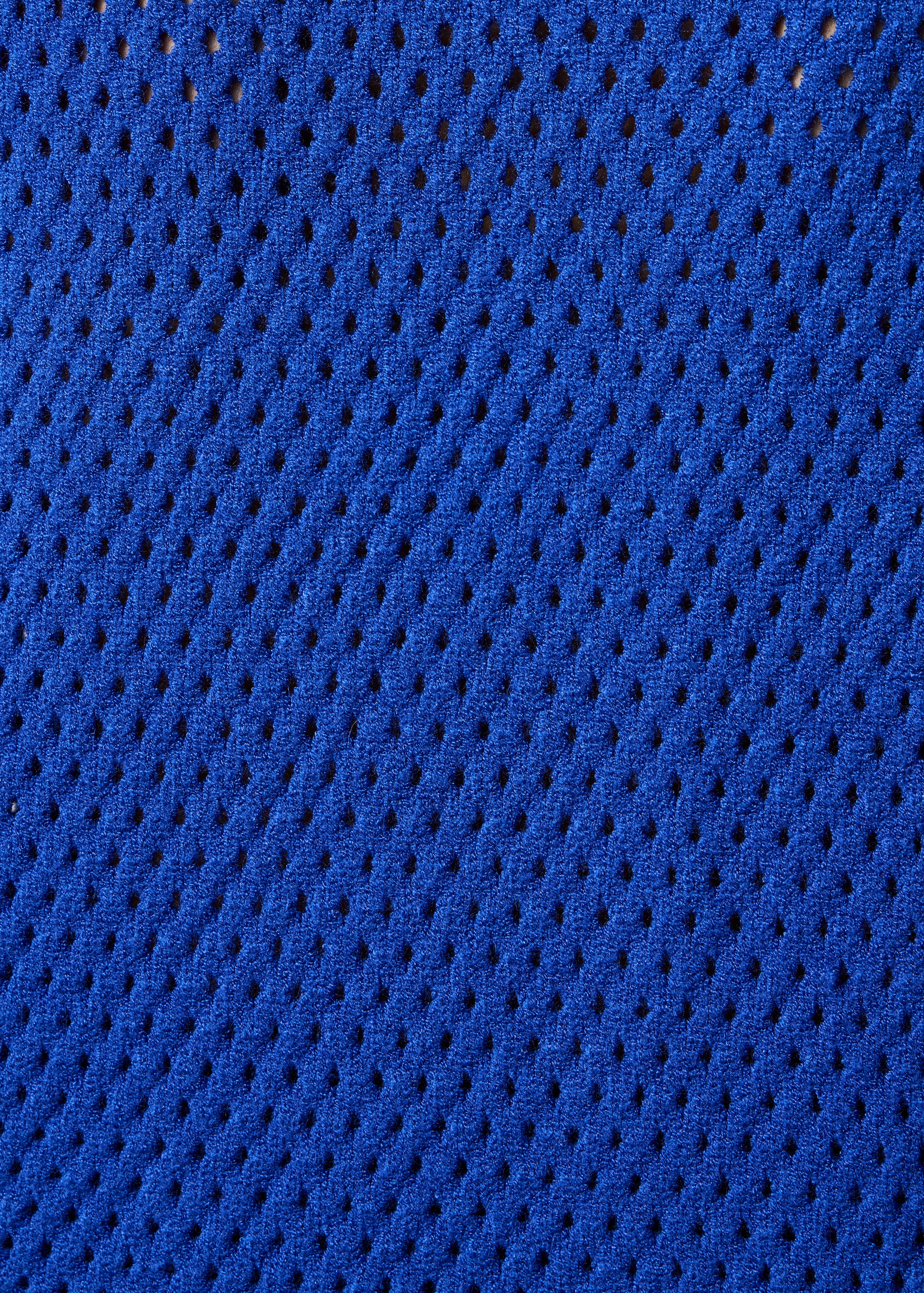Royal blue short-sleeve round-neck cardigan