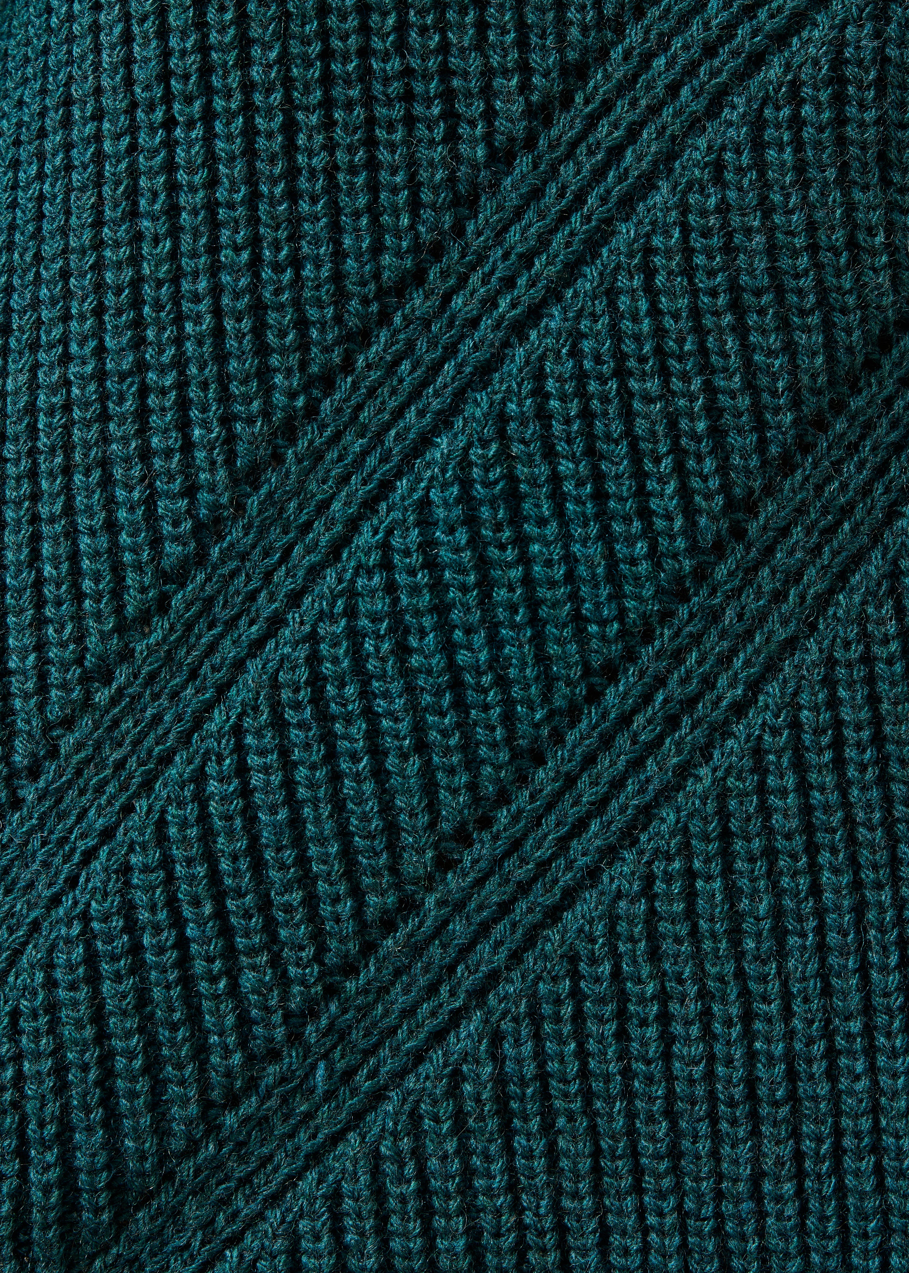 Gilet bleu pétrole court manches longues col v