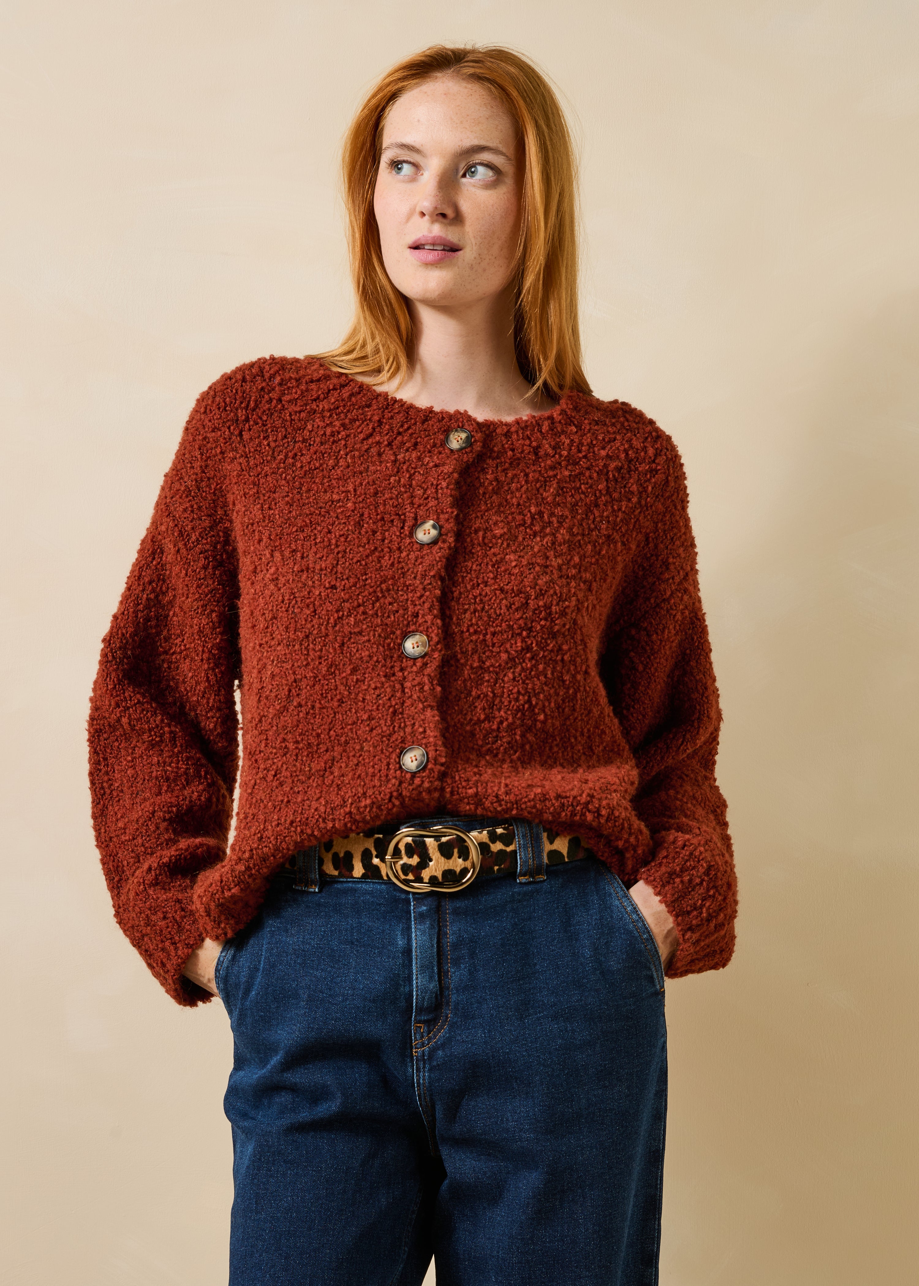Rust-colored vest