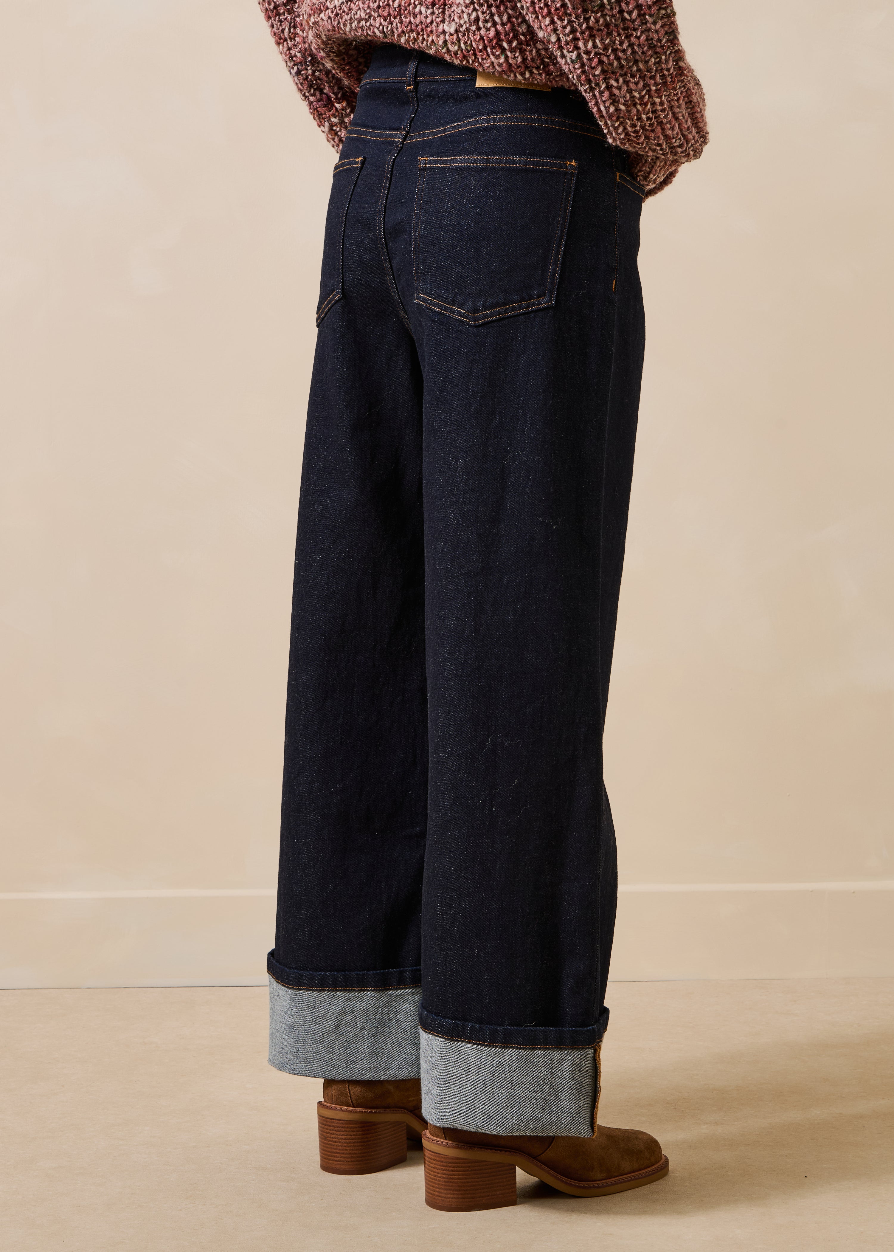 Jeans cropped grezzo in cotone biologico