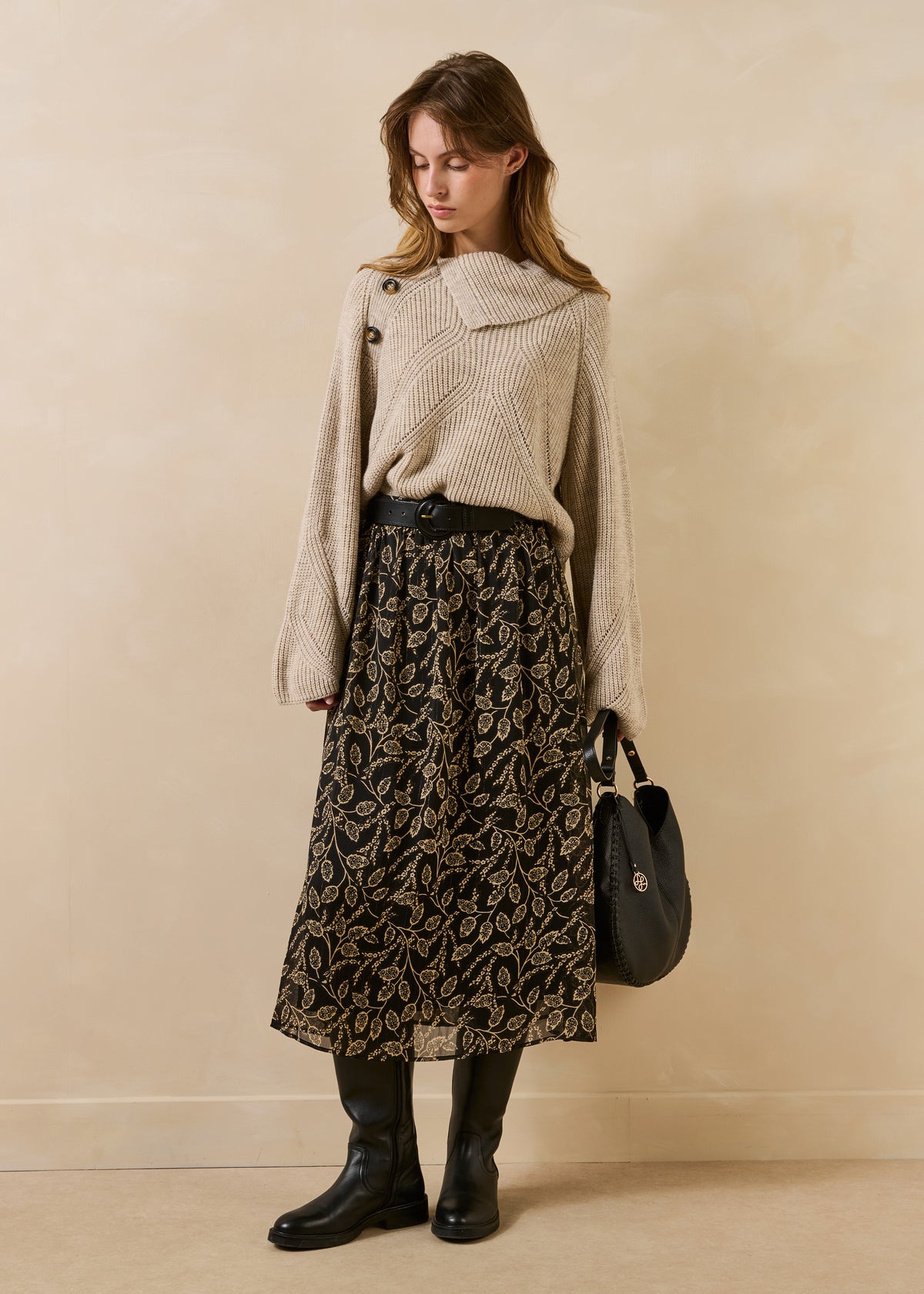 Black and ecru skirt - Gaoti