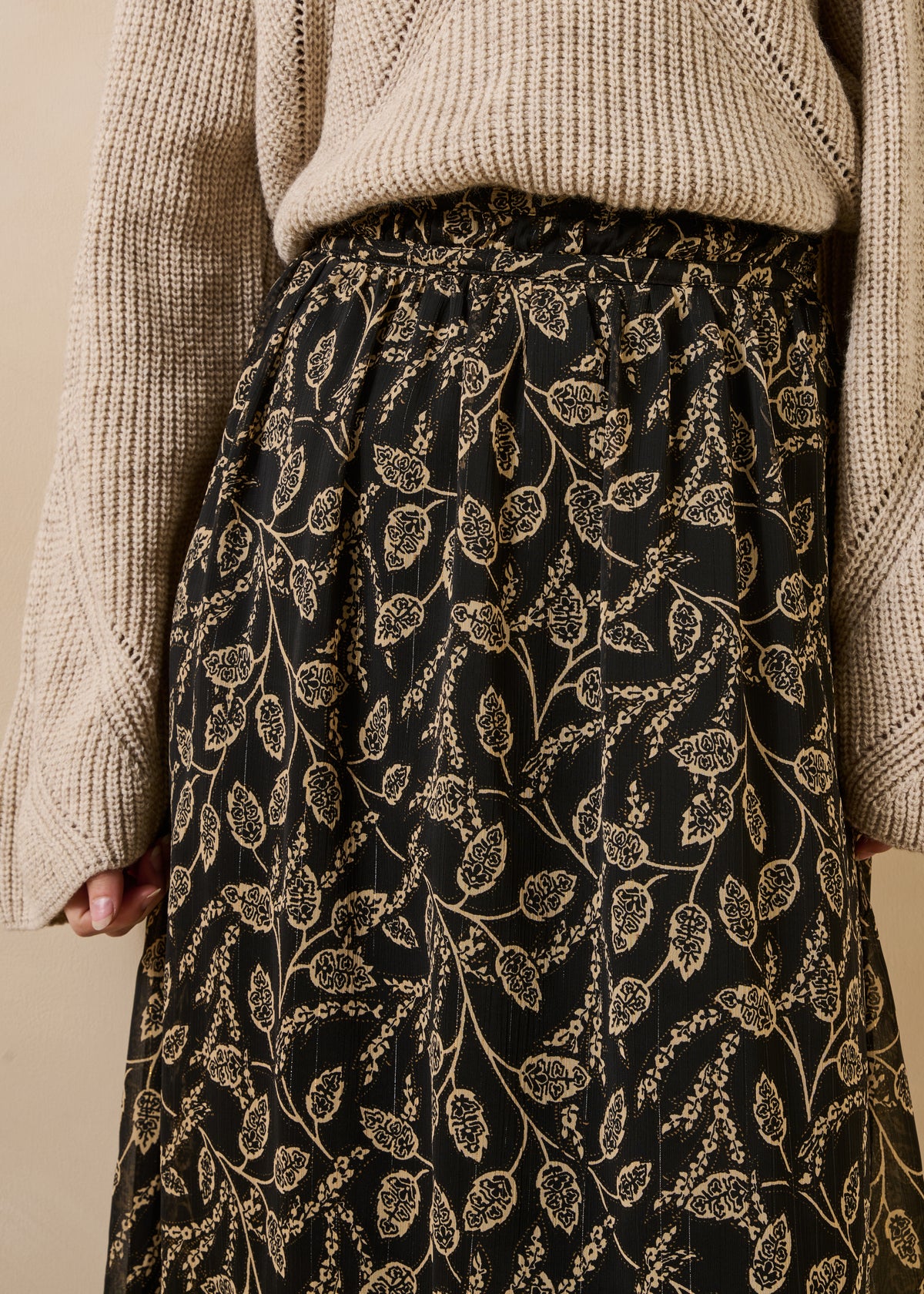 Black and ecru skirt - Gaoti