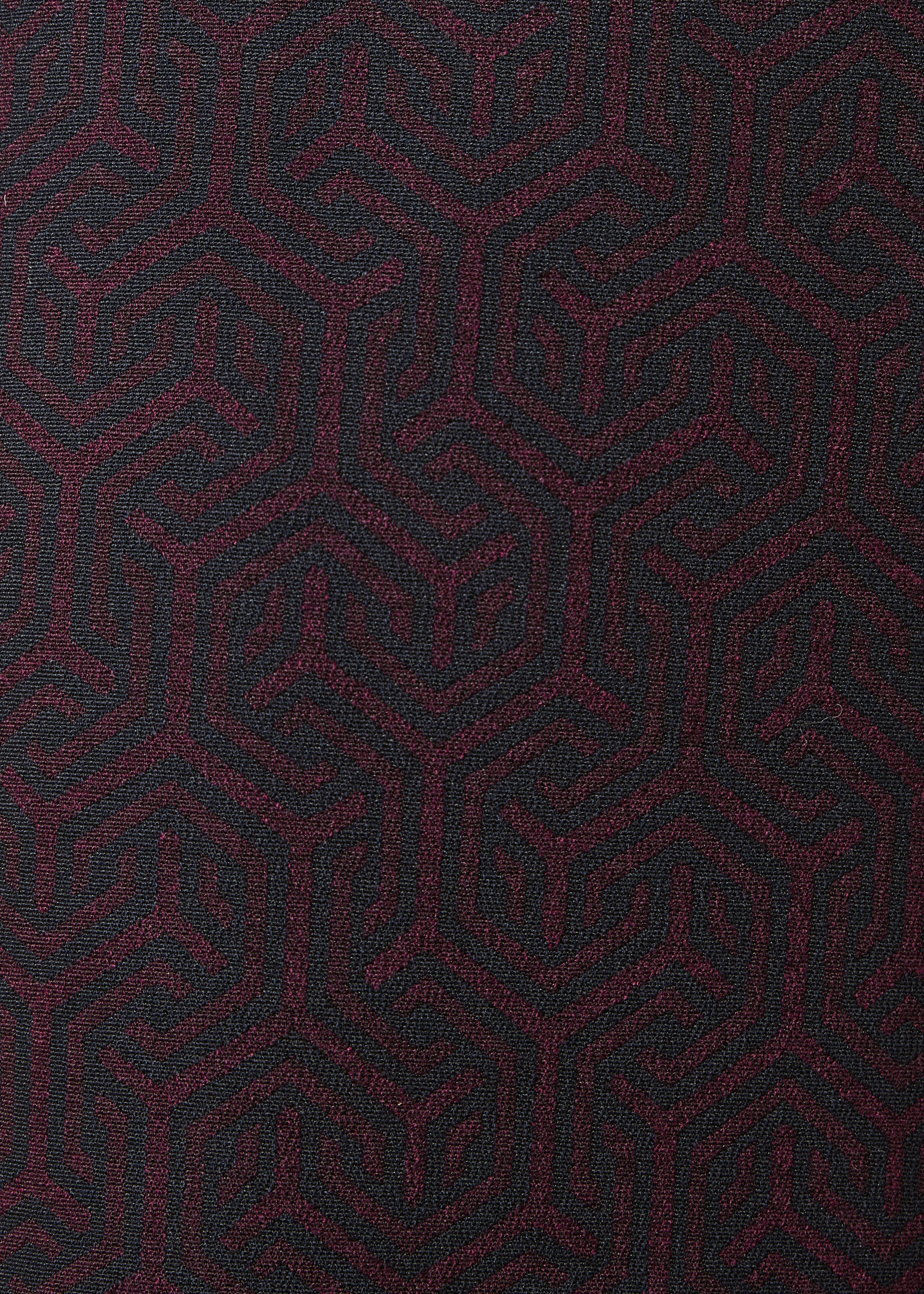 Rechte broek in aubergine en marineblauw jacquard